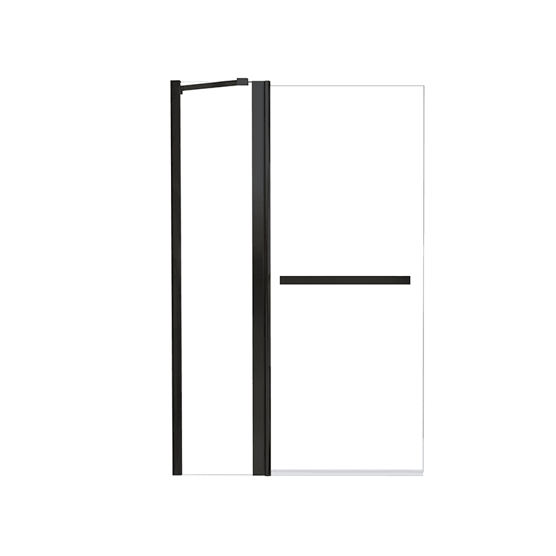 36" W x 55" H Frameless Pivot Bathtub Screen Serene B25 #Color_Matte Black