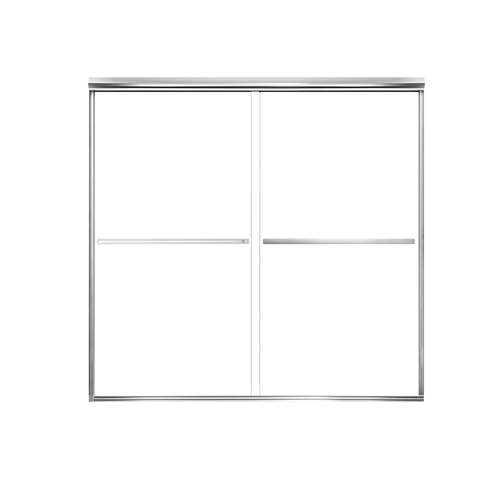 56"-60" W x 58"/62"/65" H Framed Double Sliding Bathtub Door Glide B10 #Color_Polished Chrome