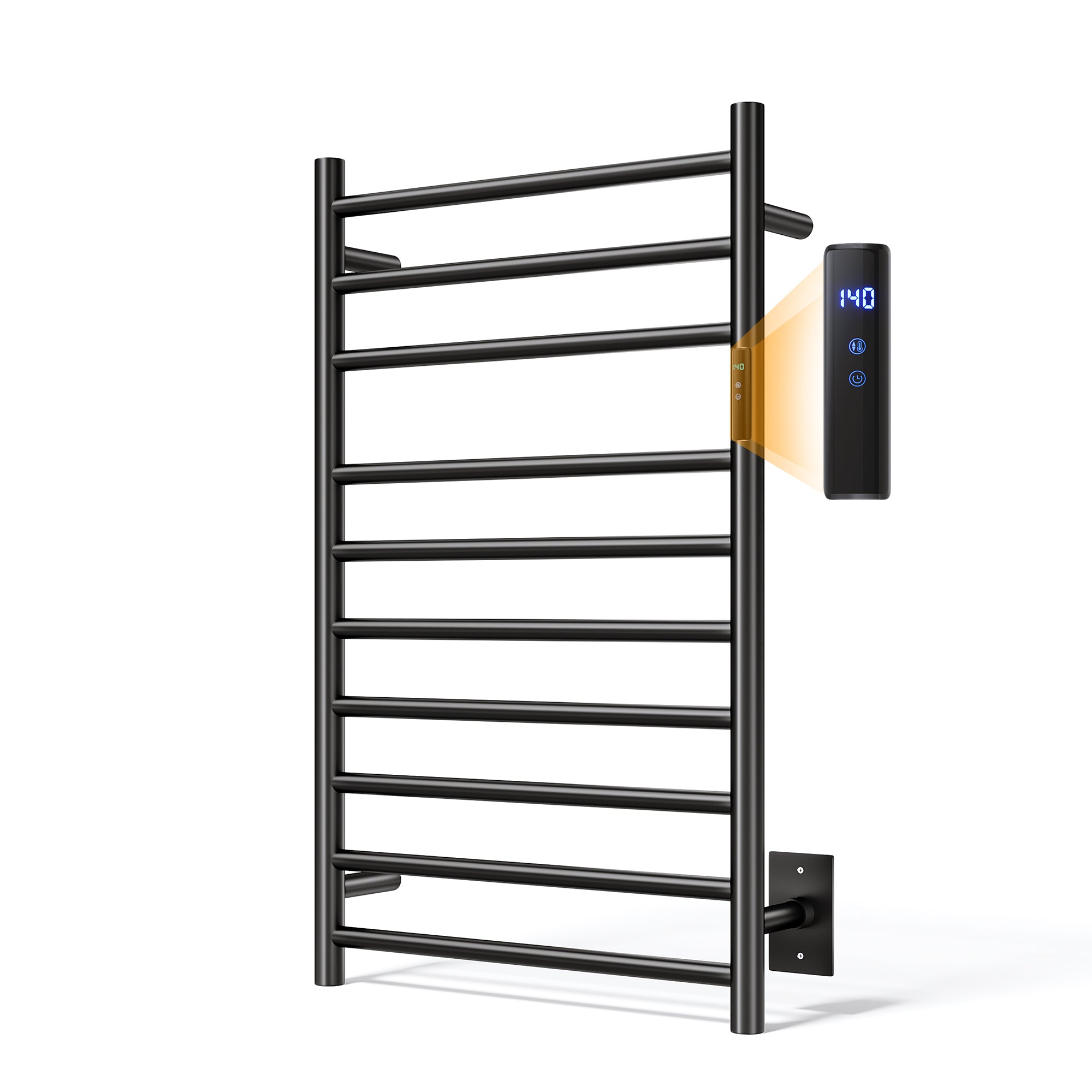 20.9" x 33.9" Electric Heated Towel Bar #Color_Matte Black