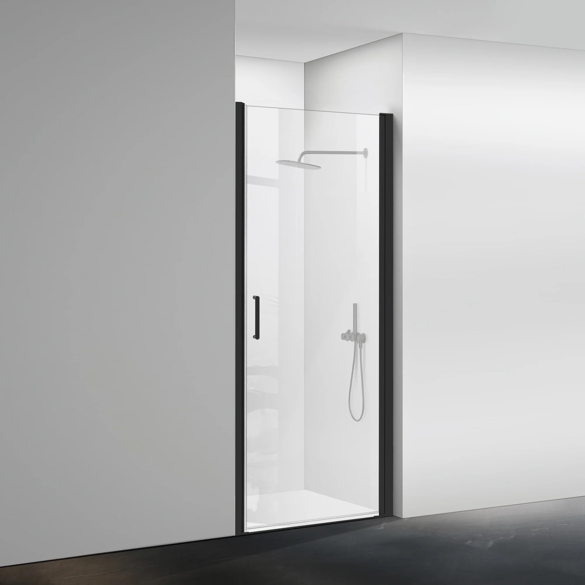 28"-36" x 72" Pivot Shower Door with Magnetic Closure Urban B17 #Color_Matte Black
