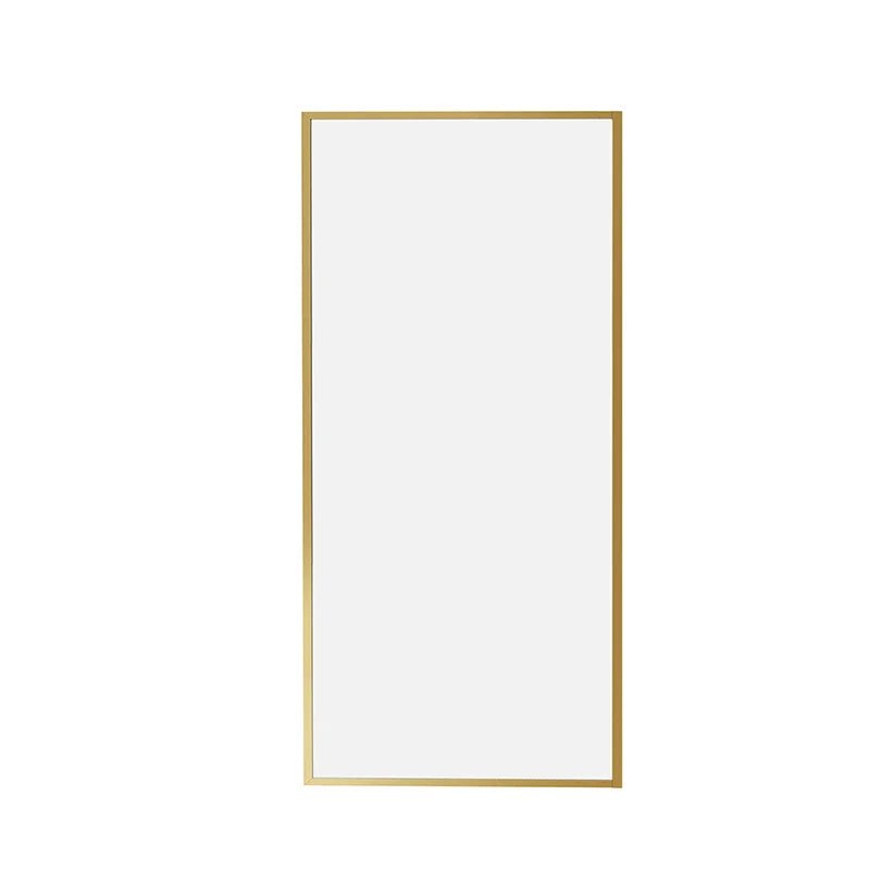34" x 74" Framed Shower Screen Brushed Gold #Corner Style_V Groove