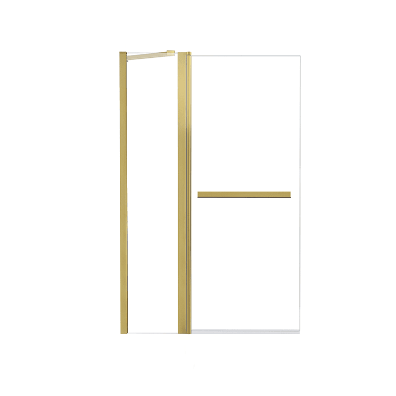 36" W x 55" H Frameless Pivot Bathtub Screen Serene B26 #Color_Brushed Gold