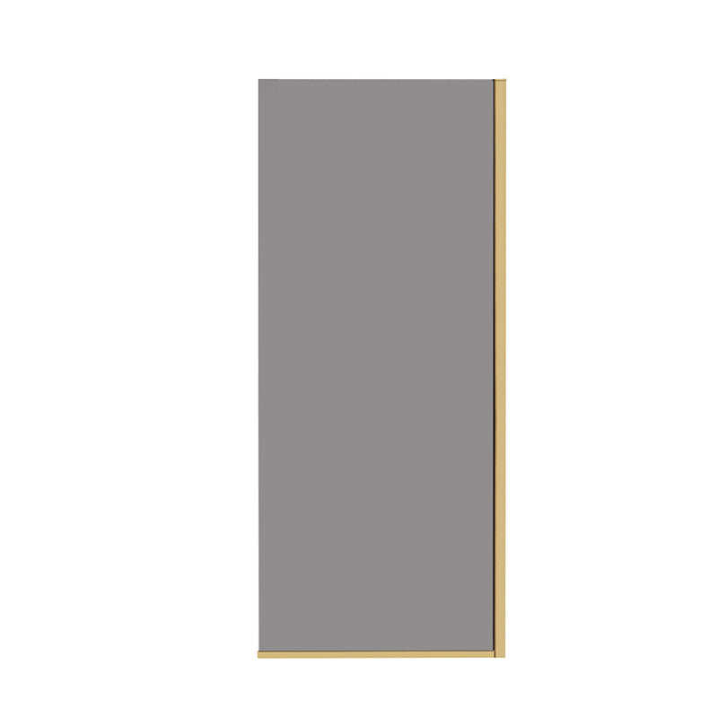 34" x 74" Semi-Framed Shower Screen with Clear Black Tempered Glass X6 #Color_Brushed Gold