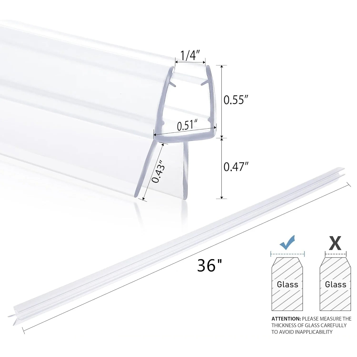 Door Seal Door Seal JT1-4 - AquivaCoast #Size_1/4"(6mm) / 36" Long