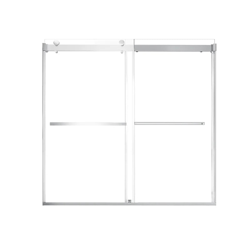 56"-60" x 58" Frameless Double Sliding Tub Door Roller B7 #Color_Chrome