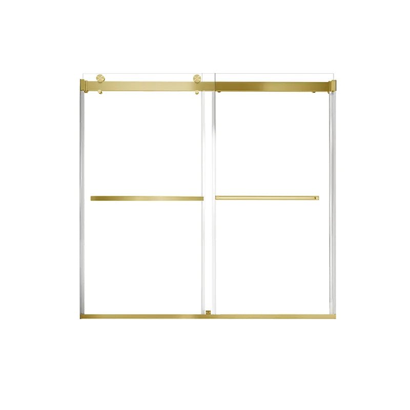 56"-60" x 58" Frameless Double Sliding Tub Door Roller B8 #Color_Brushed Gold
