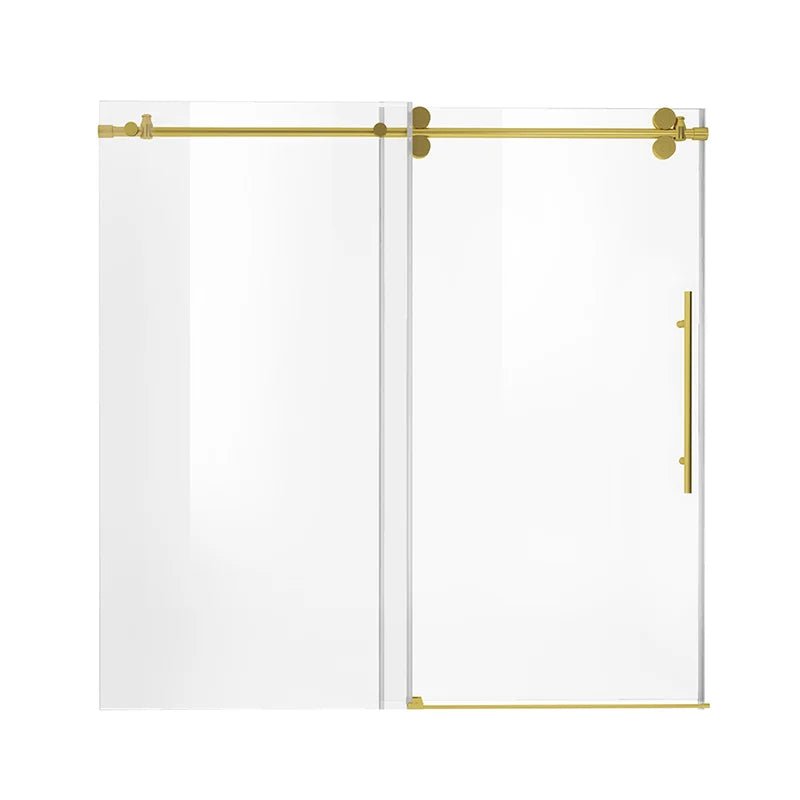 Frameless Single Sliding Bathtub Door Roller J8 #Color_Brushed Gold