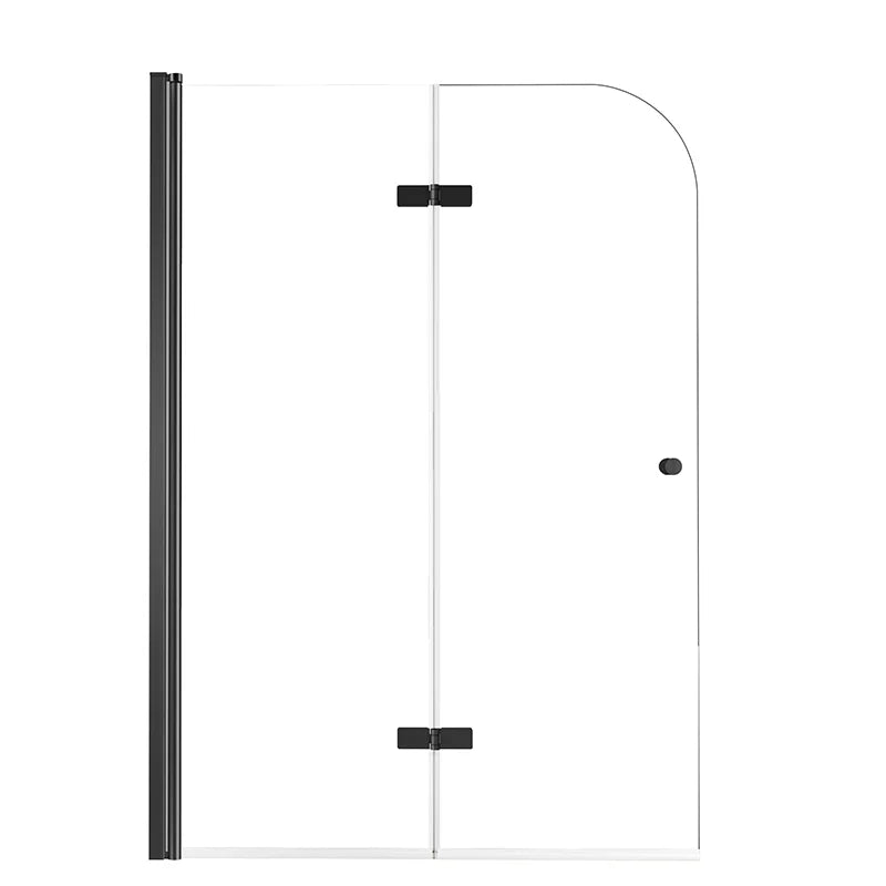 43" W x 58" H Frameless Hinged Bi-Fold Bathtub Door Misty J29 #Color_Matte Black