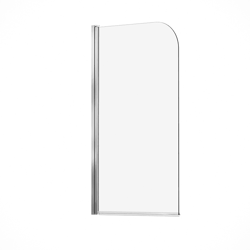 30" W x 55" H Curved Top Frameless Pivot Bathtub Screen #Color_Polished Chrome