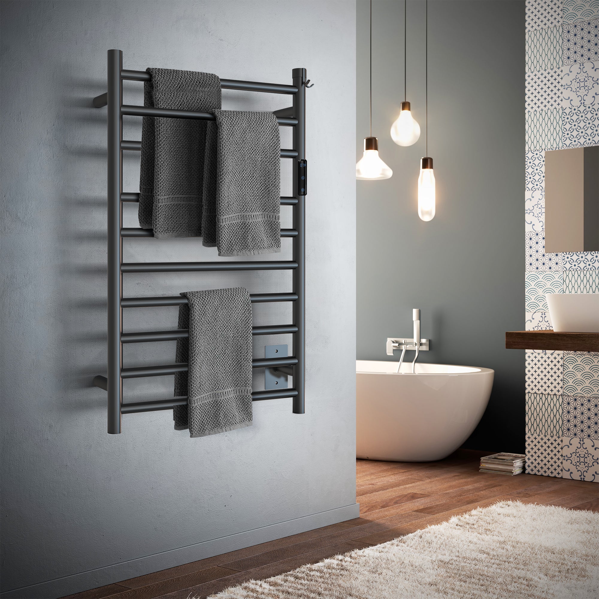10 - Bar Round Towel Warmer AT6 - Towel Warmer - AquivaCoast Showers - Towel Warmer -