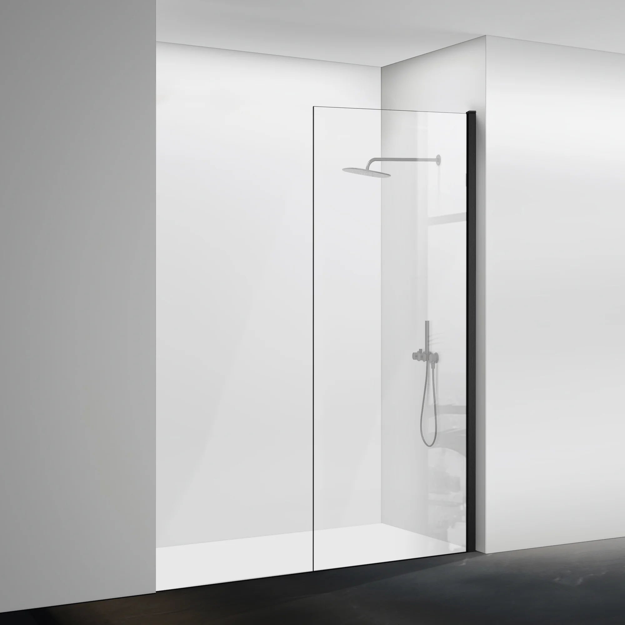 34" x 74" Frameless Shower Scree Meteor X13 #Color_Matte Black