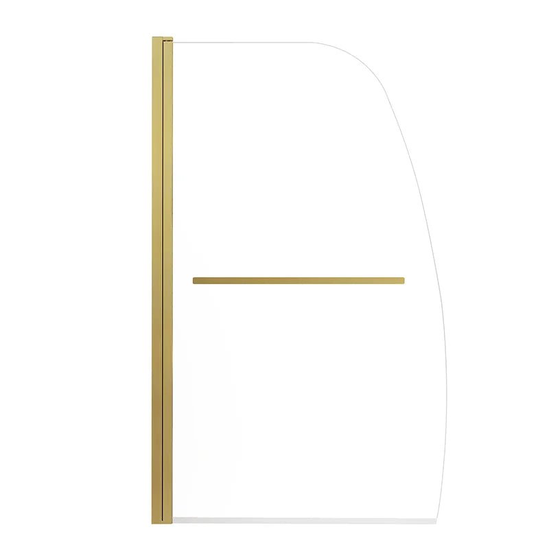 34" W x 58" H Frameless Pivot Bathtub Screen Misty X2 #Color_Brushed Gold