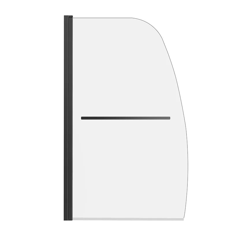 34" W x 58" H Frameless Pivot Bathtub Screen Misty X1 #Color_Matte Black