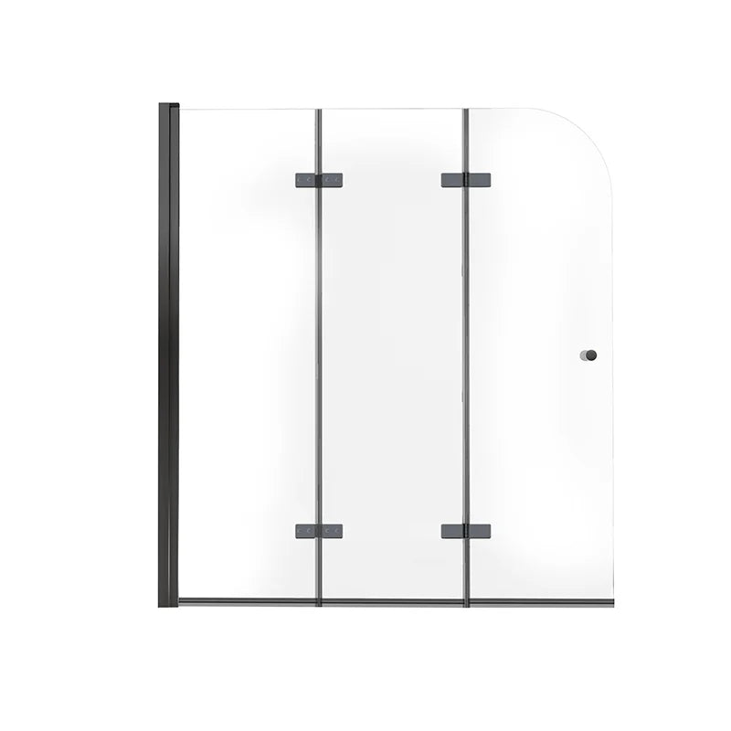 51.2"-51.8" W x 59" H Semi-Frameless Hinged Bi-Fold Bathtub Door Misty X17 #Color_Matte Black