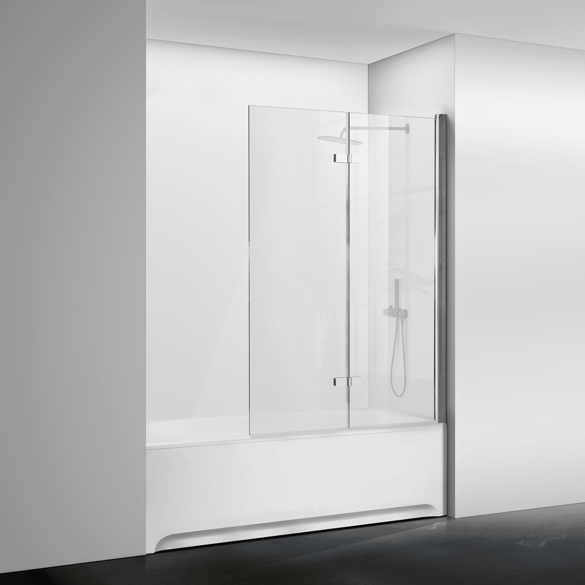 30" W x 55" H Frameless Bi-Fold Hinged Bathtub Door Serene B3 #Color_Polished Chrome