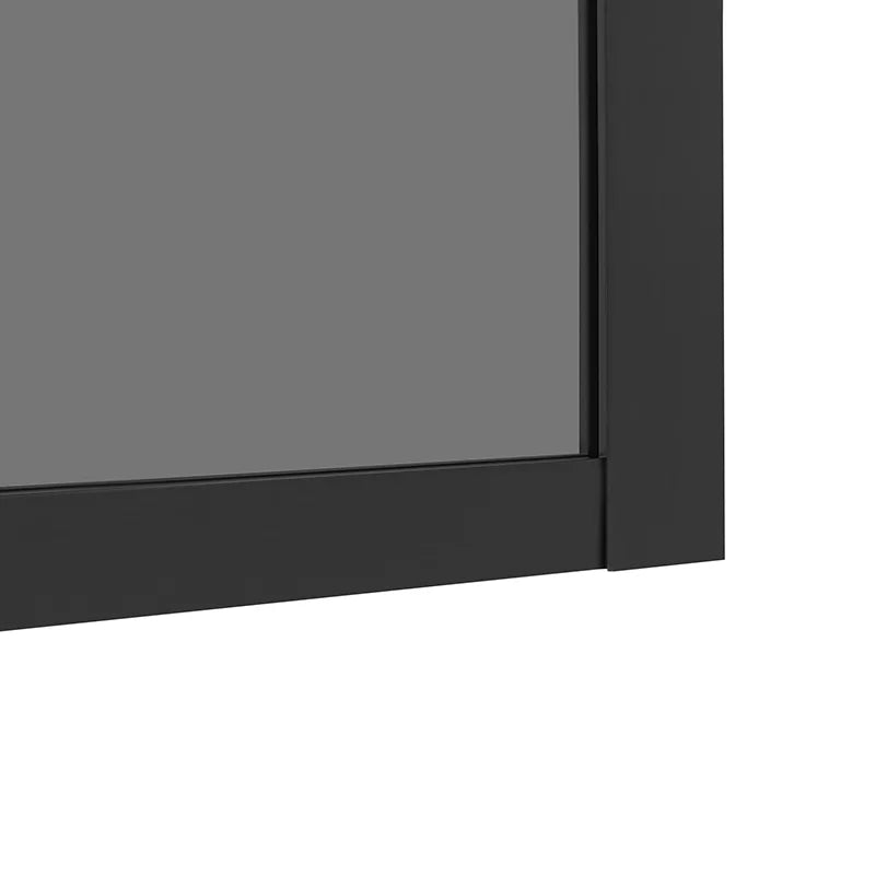 Durable AquivaCoast 5/16" tempered glass shower screen: features clear or clear black glass options, available in 34" to 48" widths and 74" height.