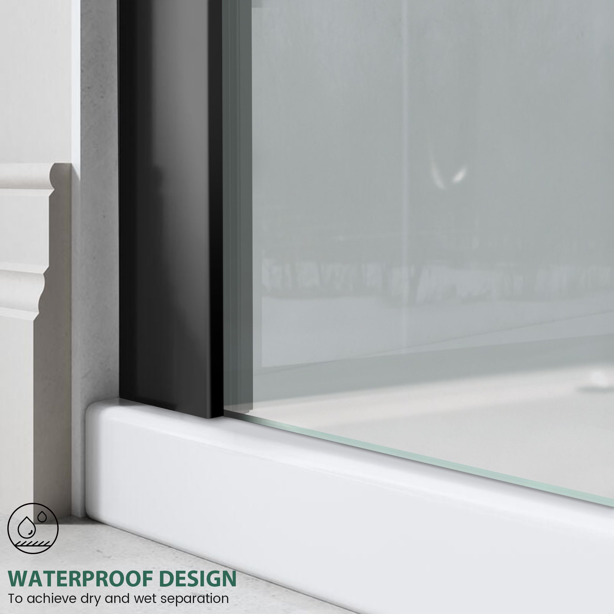 34" x 74" Frameless Shower Scree Meteor X13 #Color_Matte Black