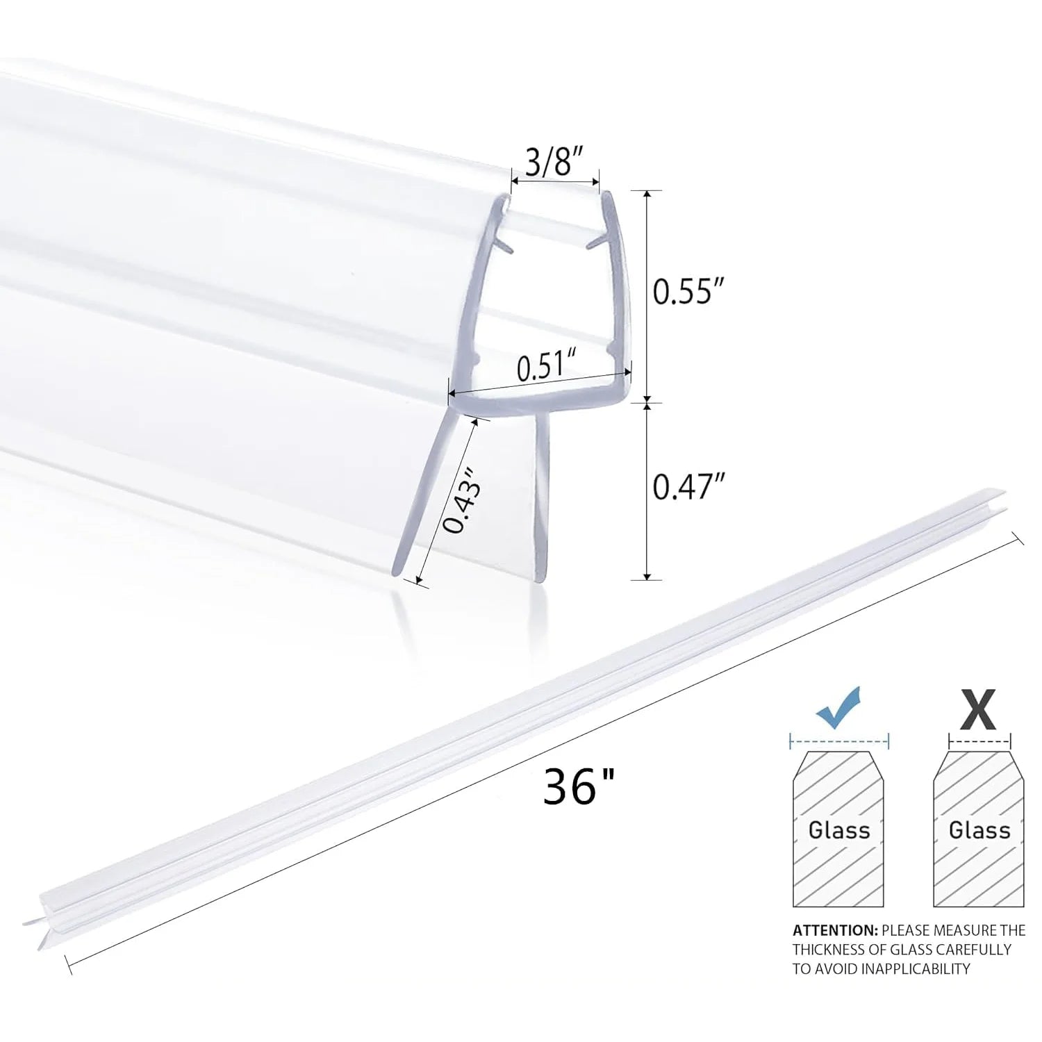 Door Seal Door Seal JT1-4 - AquivaCoast #Size_3/8"(10mm) / 36" Long