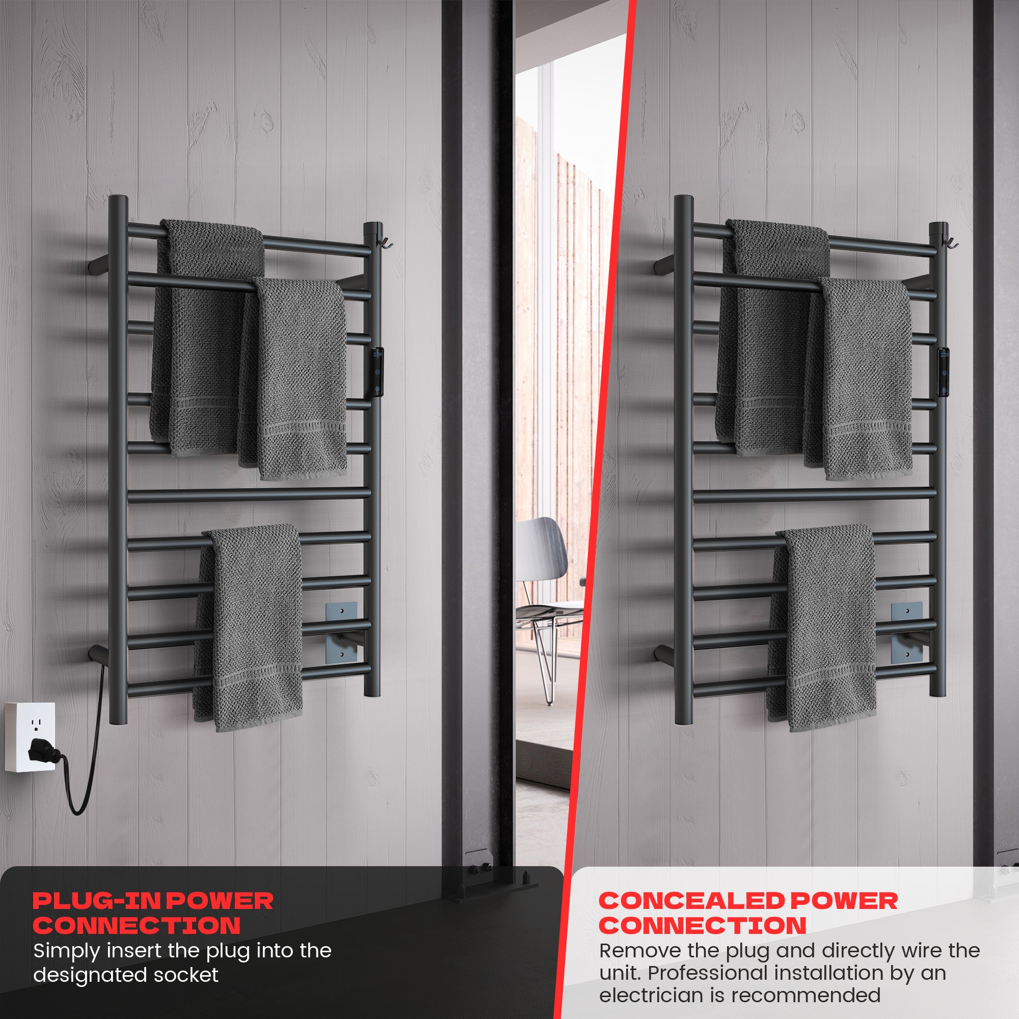 10 - Bar Round Towel Warmer AT6 - Towel Warmer - AquivaCoast Showers - Towel Warmer -