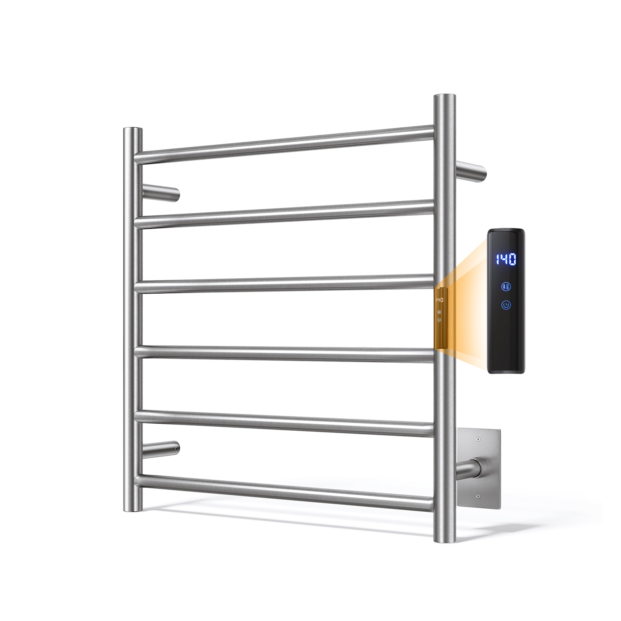 23.6" x 24.4" Electric Heated Towel Bar #Color_Brushed Nickel