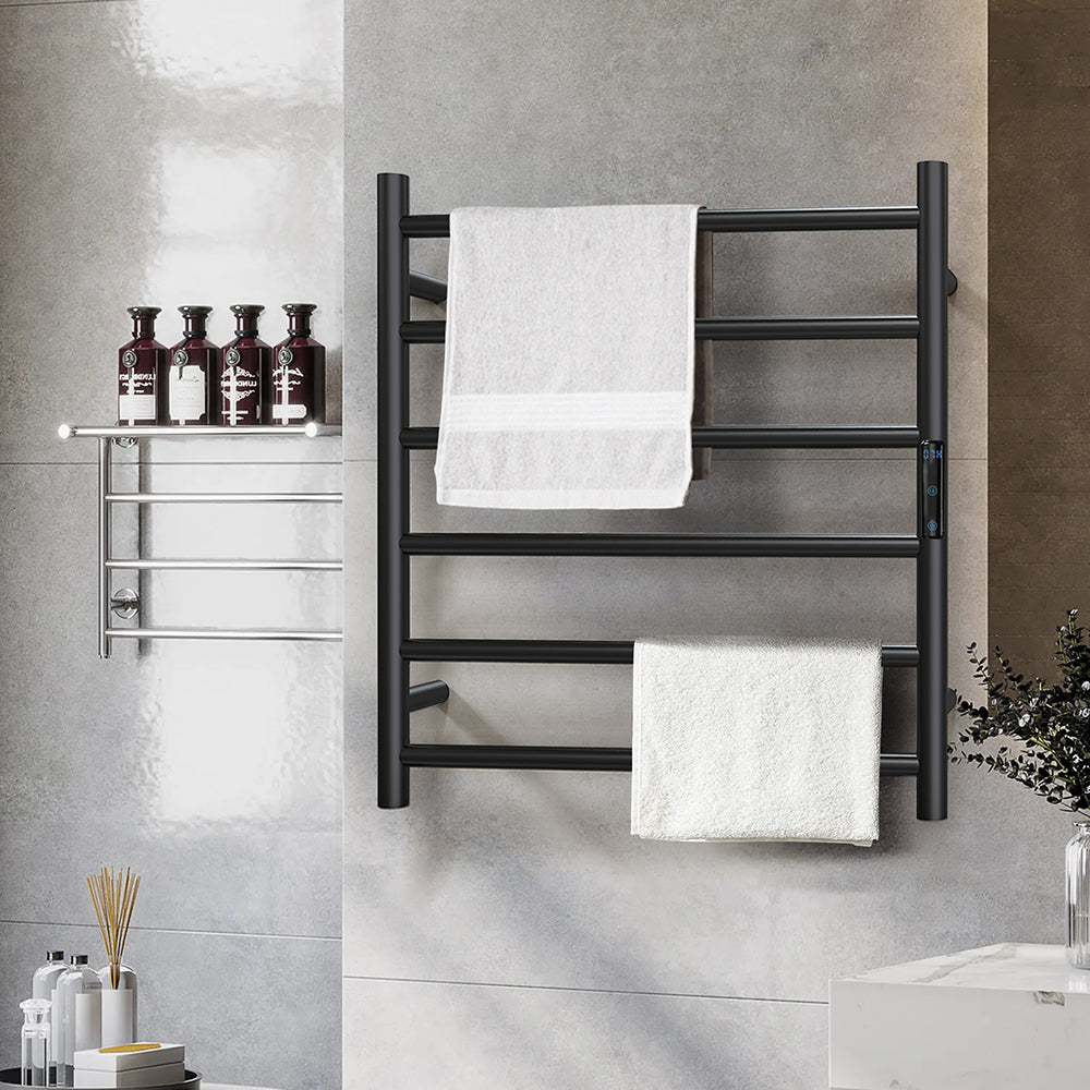 23.6" x 24.4" Electric Heated Towel Bar #Color_Matte Black