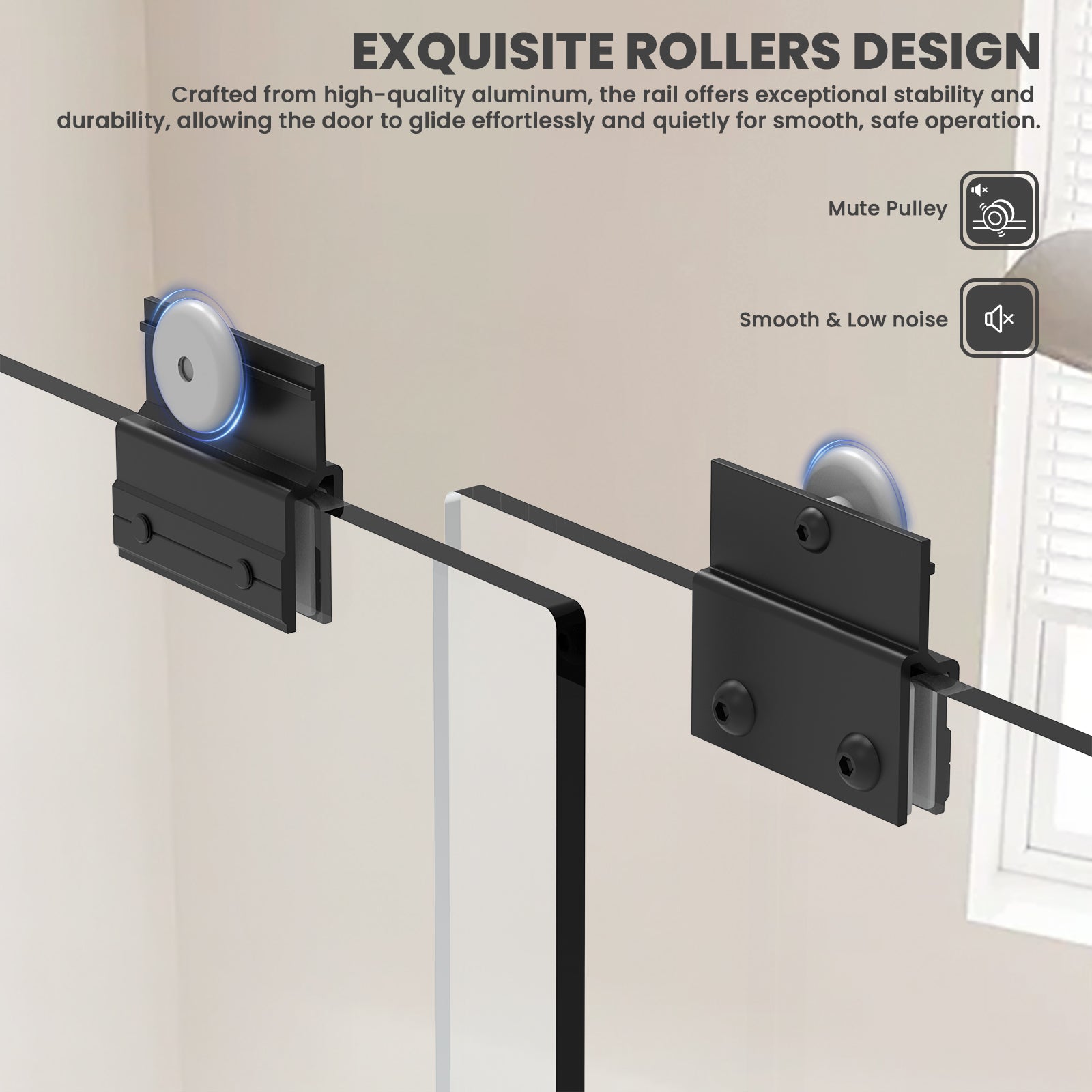 56"-60" W x 72" H Framed Double Sliding Door Glide AB5 #Color_Matte Black