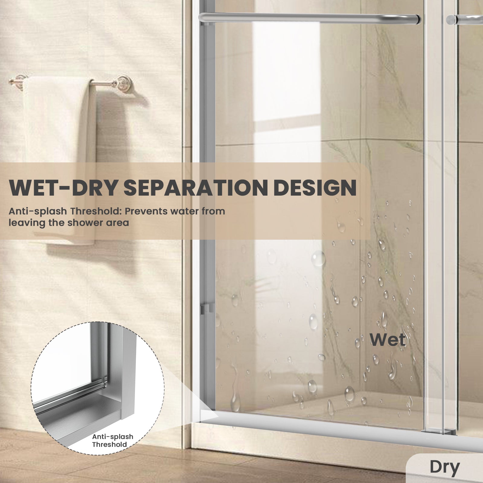 56"-60" W x 72" H Framed Double Sliding Door Glide AB7 #Color_Brushed Nickel