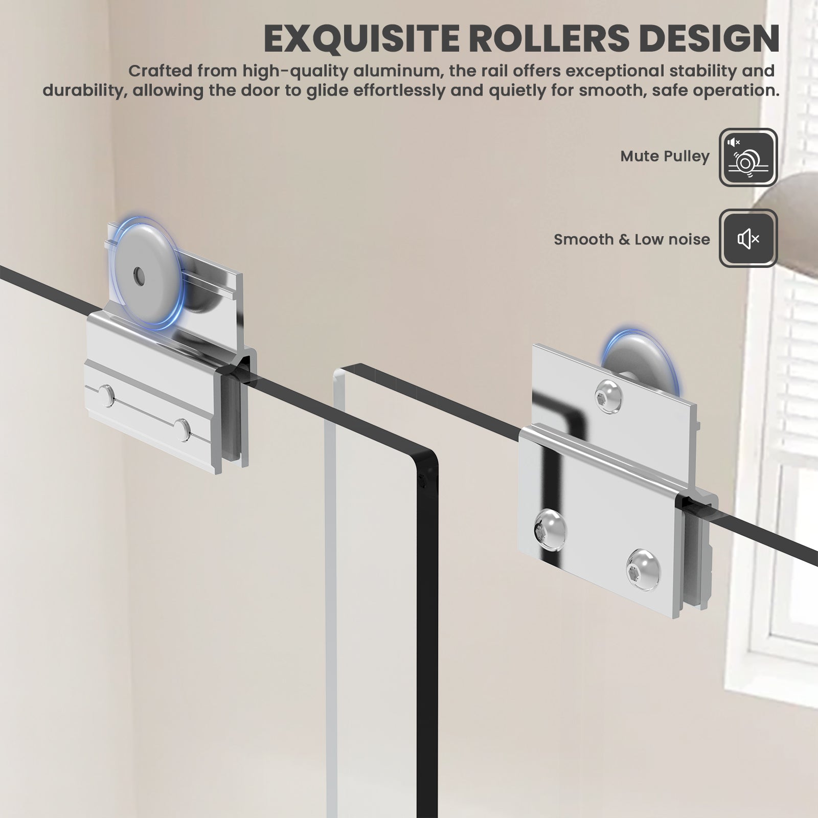 56"-60" W x 72" H Framed Double Sliding Door Glide AB6 #Color_Chrome
