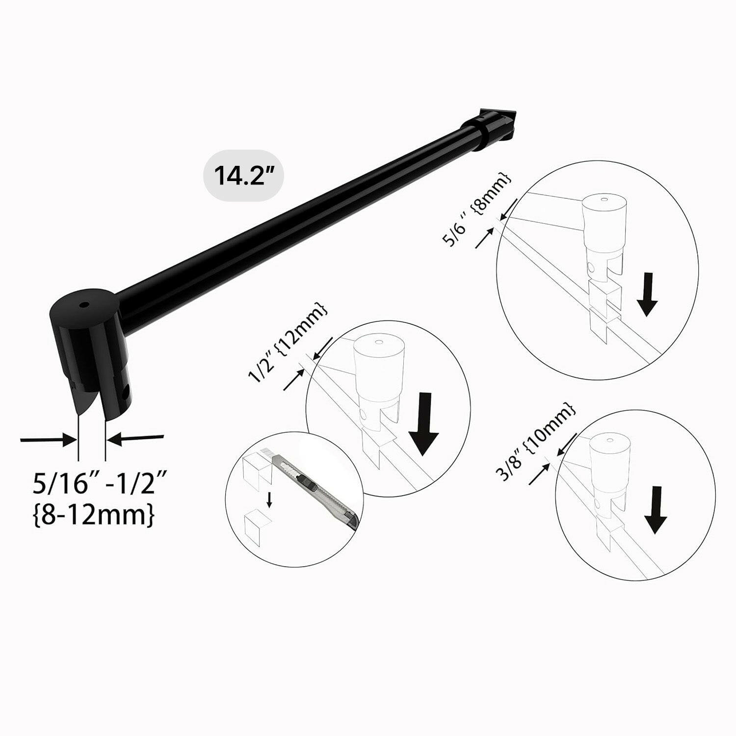 Wall-to-Glass Support Bar Wall-to-Glass Support Bar LG1-3 (Matte Black) - AquivaCoast #Color_Matte Black