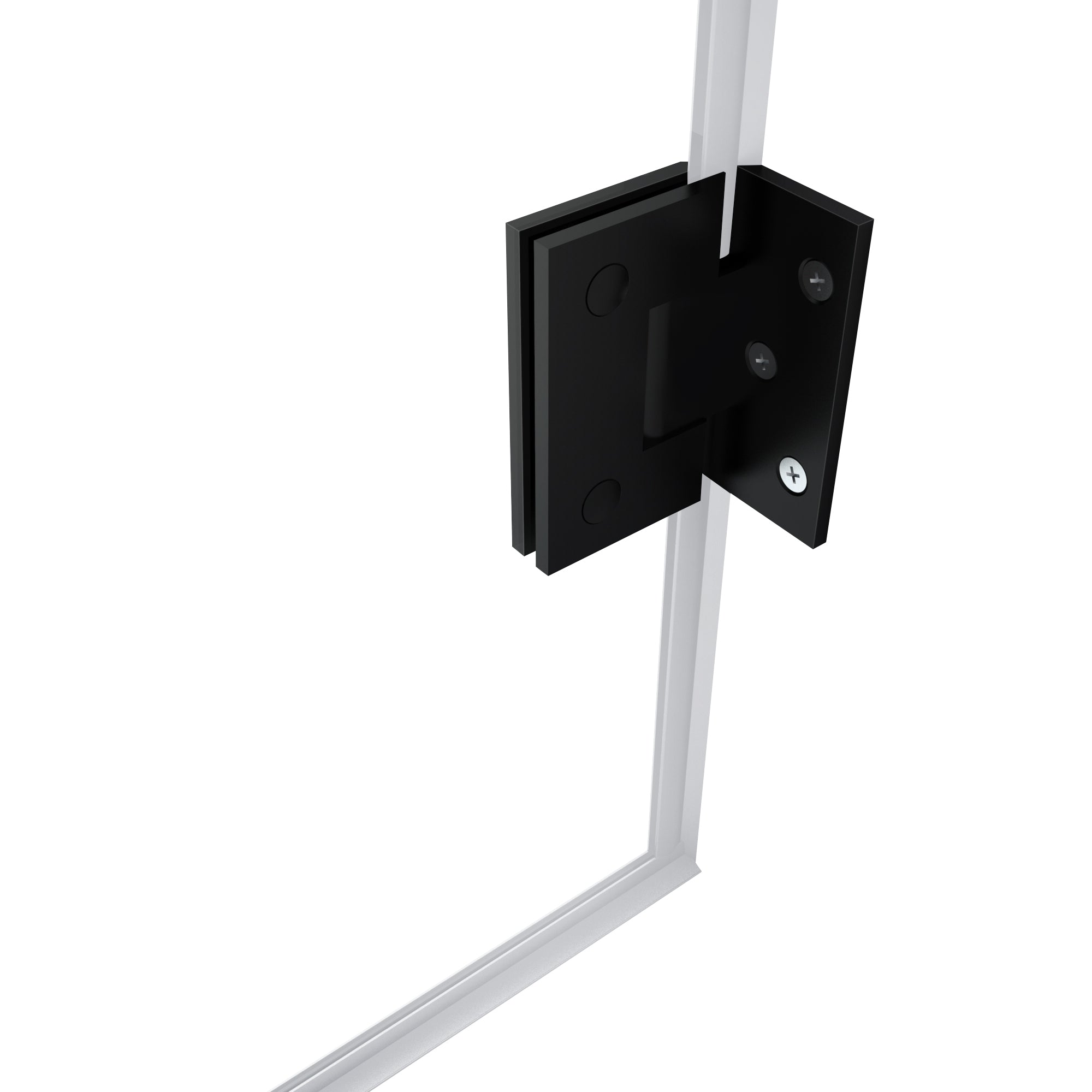 24"/28"/30"/32" W x 72" H Frameless Hinged Shower Door with 5/16" (8 mm) Clear Tempered Glass and Towel Handle, Matte Black
