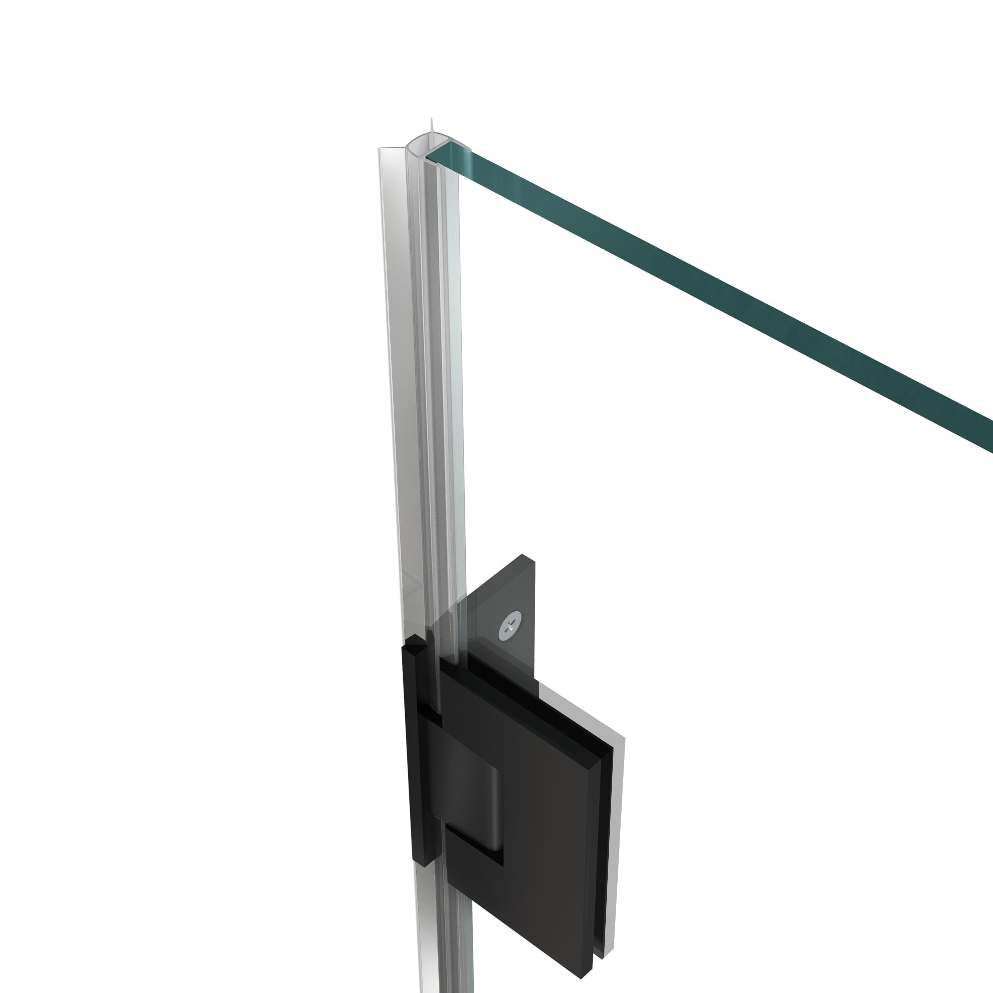 24"/28"/30"/32" W x 72" H Frameless Hinged Shower Door with 5/16" (8 mm) Clear Tempered Glass and Towel Handle, Matte Black