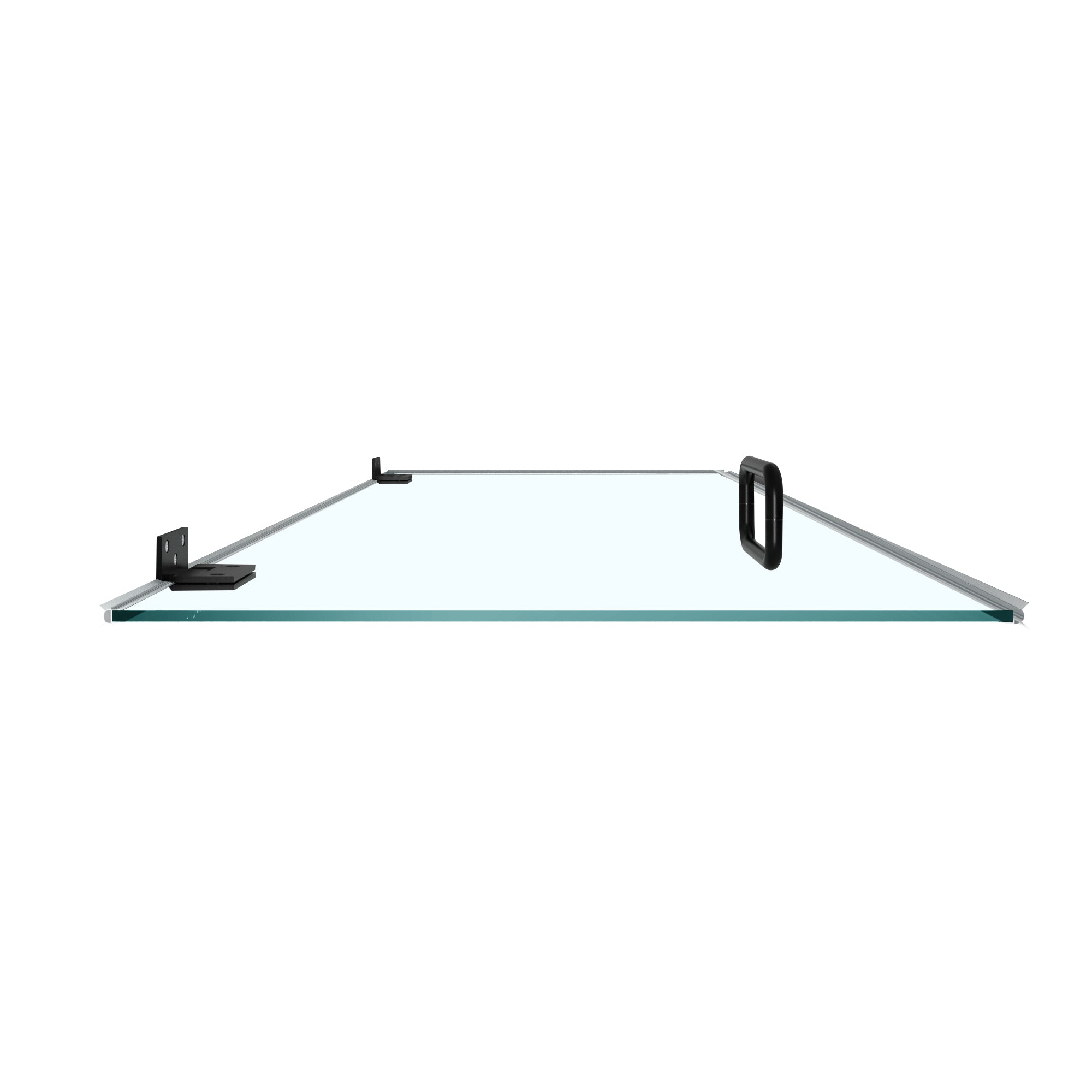 24"/28"/30"/32" W x 72" H Frameless Hinged Shower Door with 5/16" (8 mm) Clear Tempered Glass and Towel Handle, Matte Black
