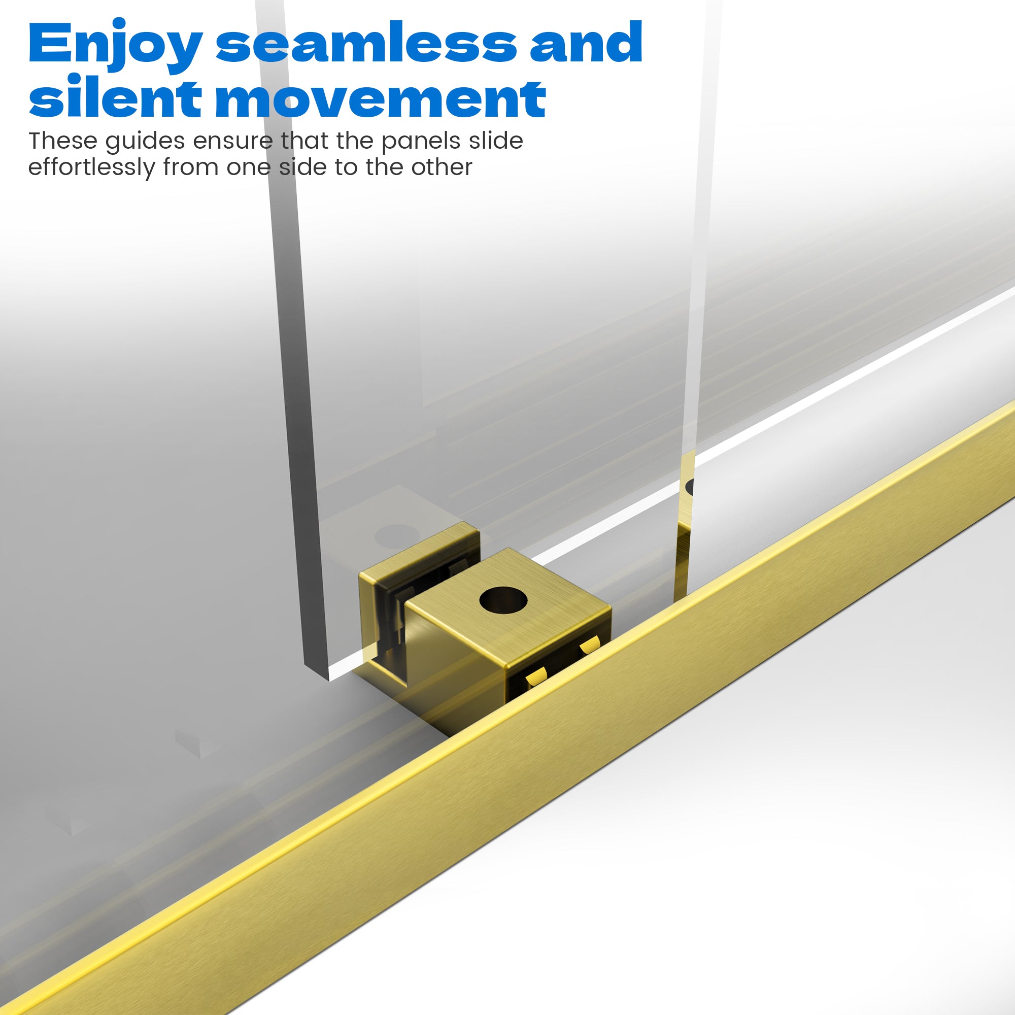 56"-60" x 62" Semi-Framed Double Sliding Tub Door Roller D2-6062BG #Color_Brushed Gold