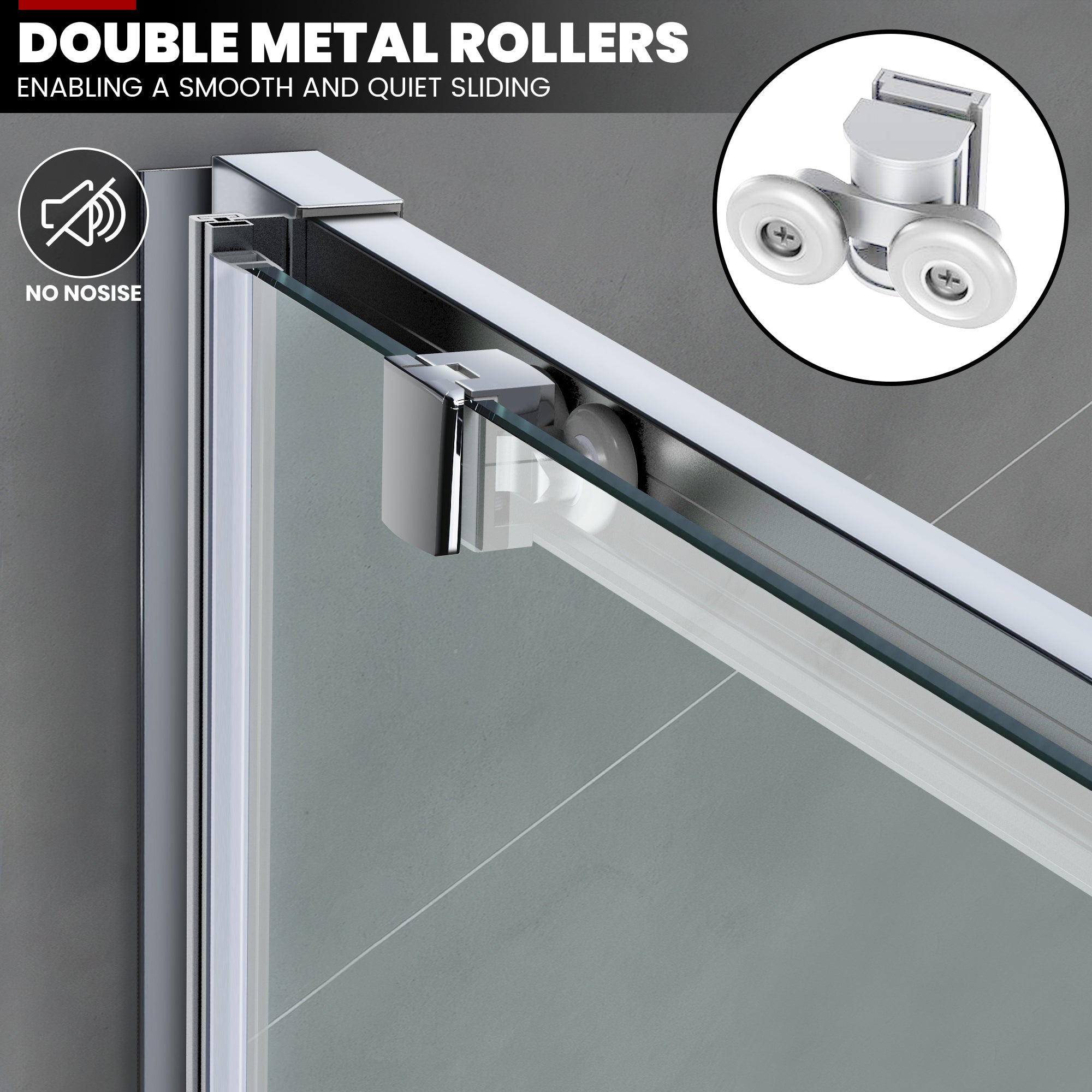 57.4"-59" x 60" Framed Sliding Tub Door Glide A4 #Color_Chrome