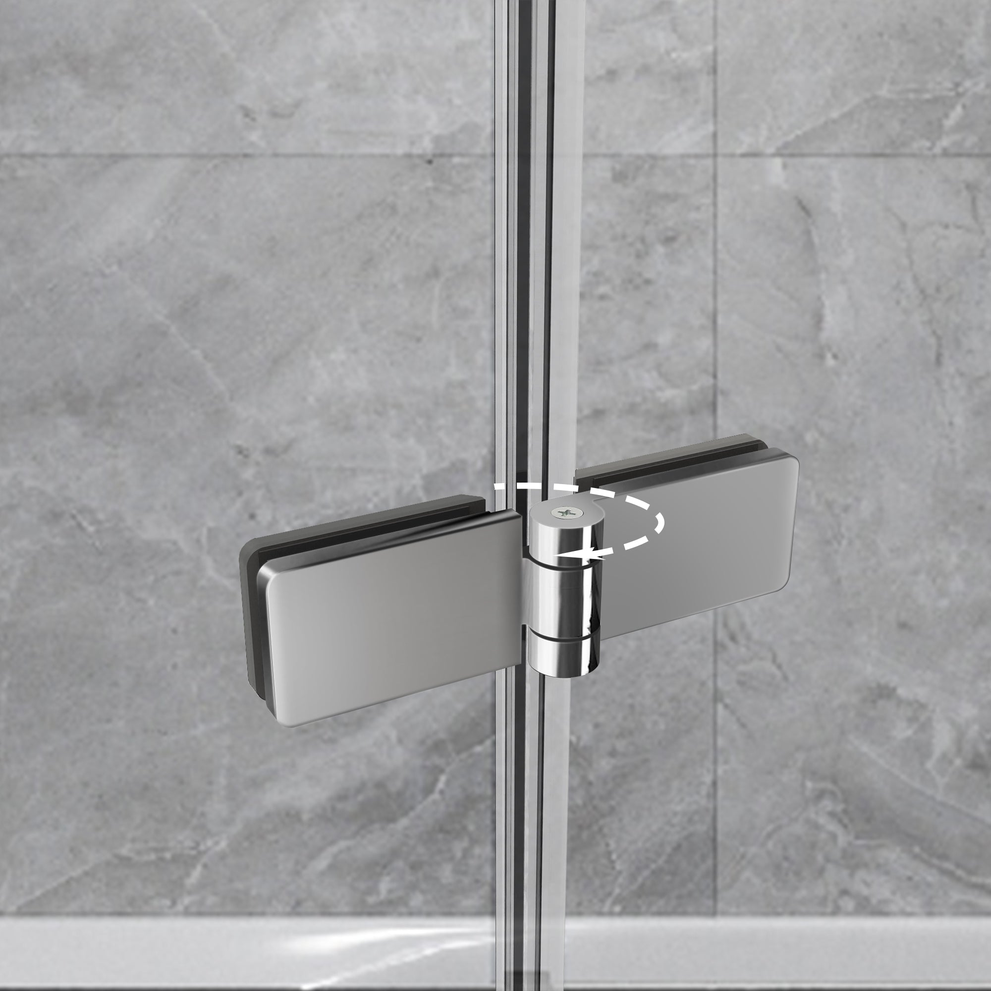 43" W x 58" H Frameless Hinged Bi-Fold Bathtub Door Misty J28 #Color_Polished Chrome