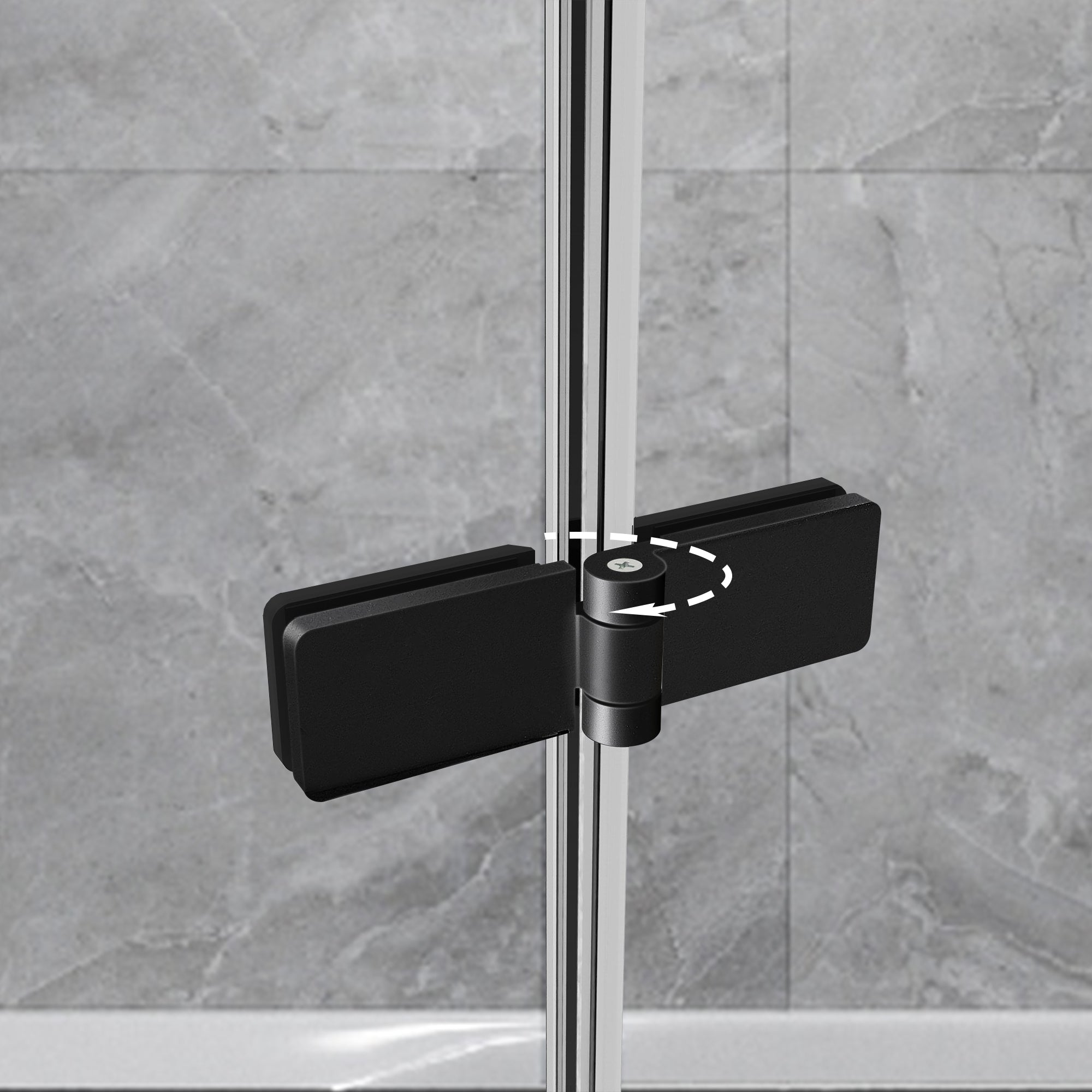 43" W x 58" H Frameless Hinged Bi-Fold Bathtub Door Misty J29 #Color_Matte Black