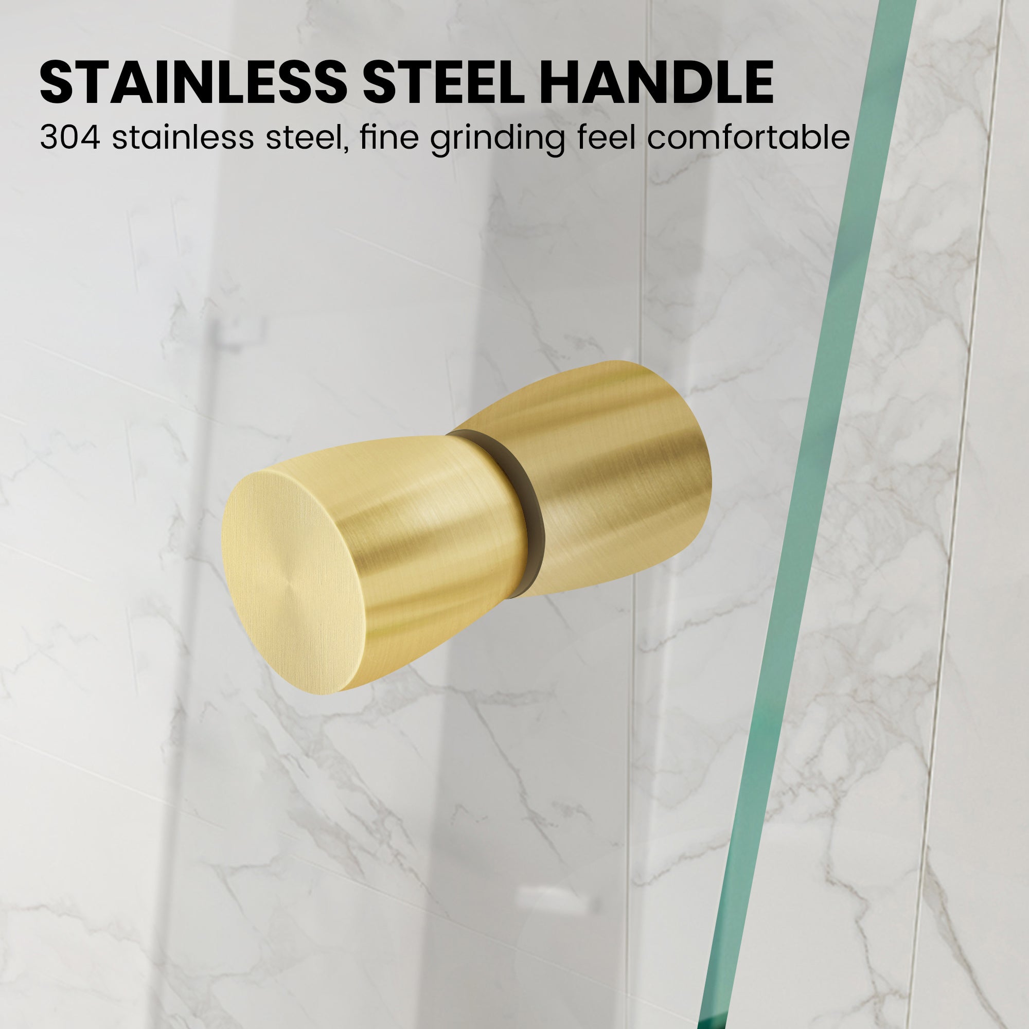 43" W x 58" H Frameless Hinged Bi-Fold Bathtub Door Misty J30 #Color_Brushed Gold