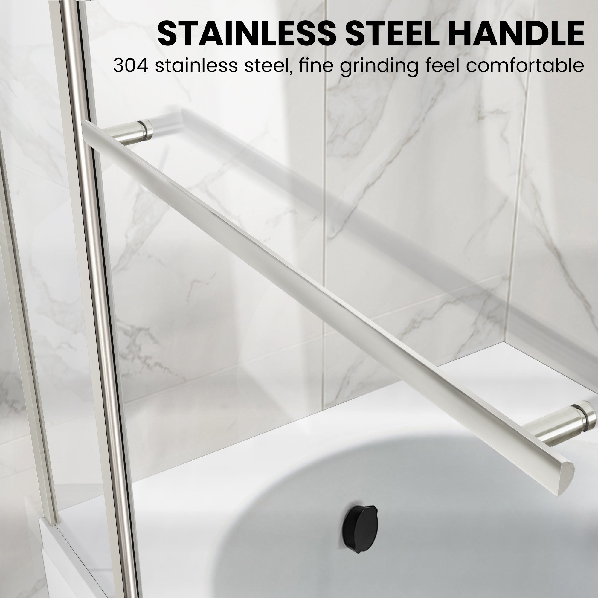 43" W x 58" H Frameless Pivot Foldable Bathtub Door Misty J4 #Color_Polished Chrome