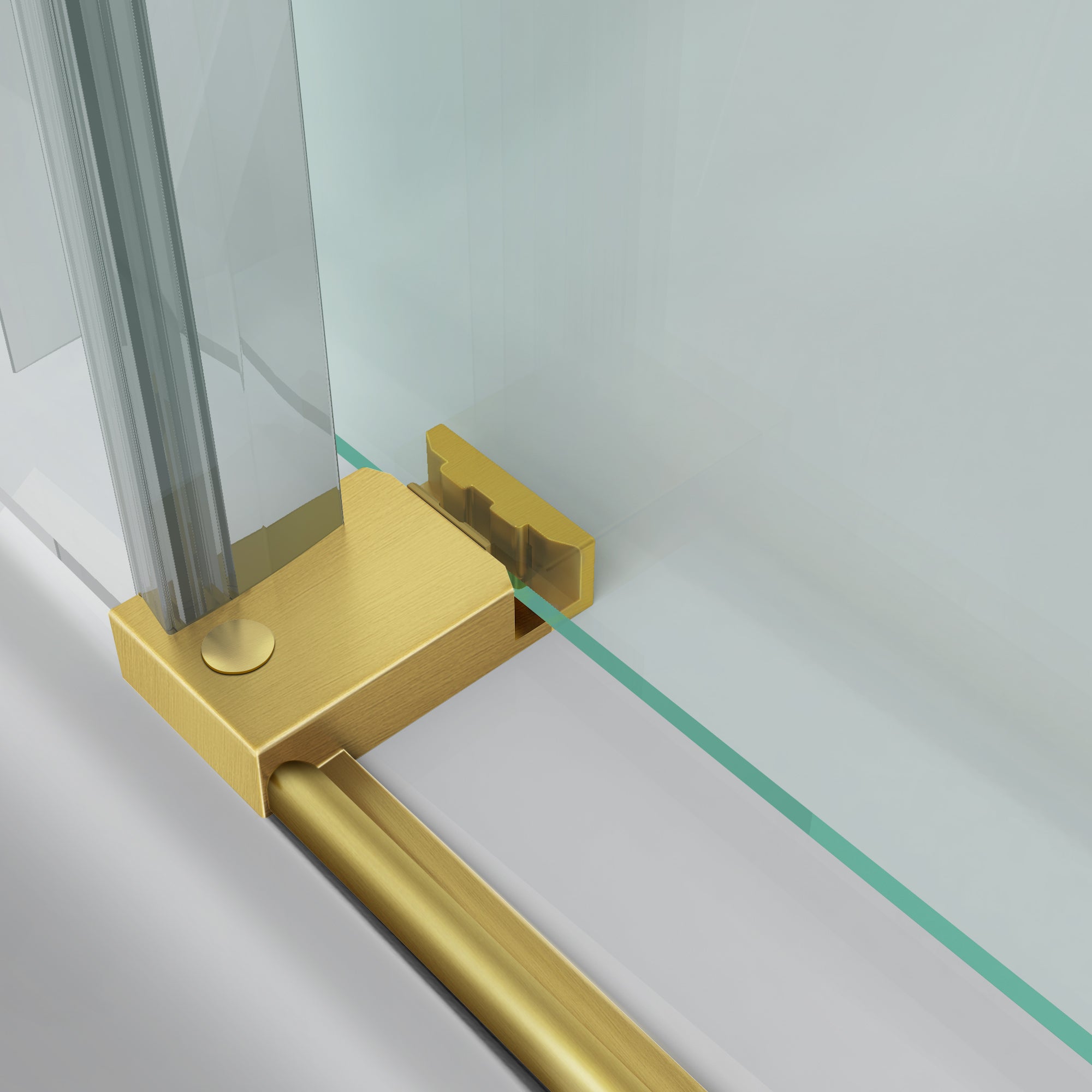 Frameless Single Sliding Bathtub Door Roller J8 #Color_Brushed Gold