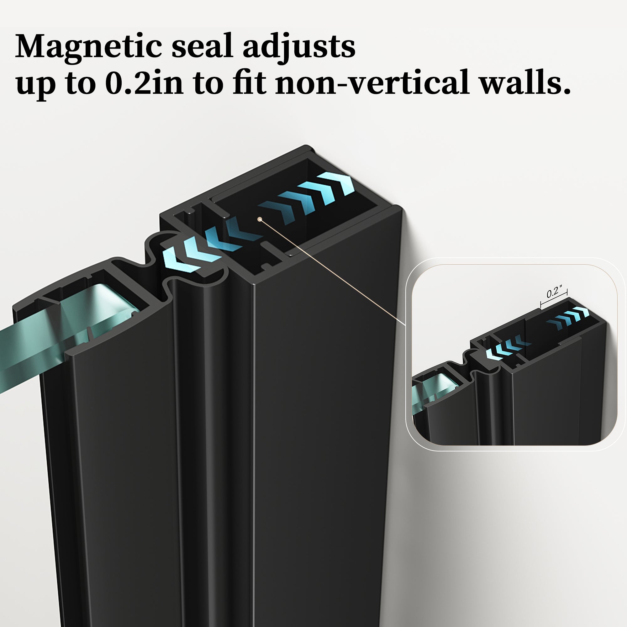 24"/28"/30 W x 72" H Frameless Hinged Shower Door with 5/16" (8 mm) Easy-Clean Clear Tempered Glass and Towel Handle #Color_Matte Black