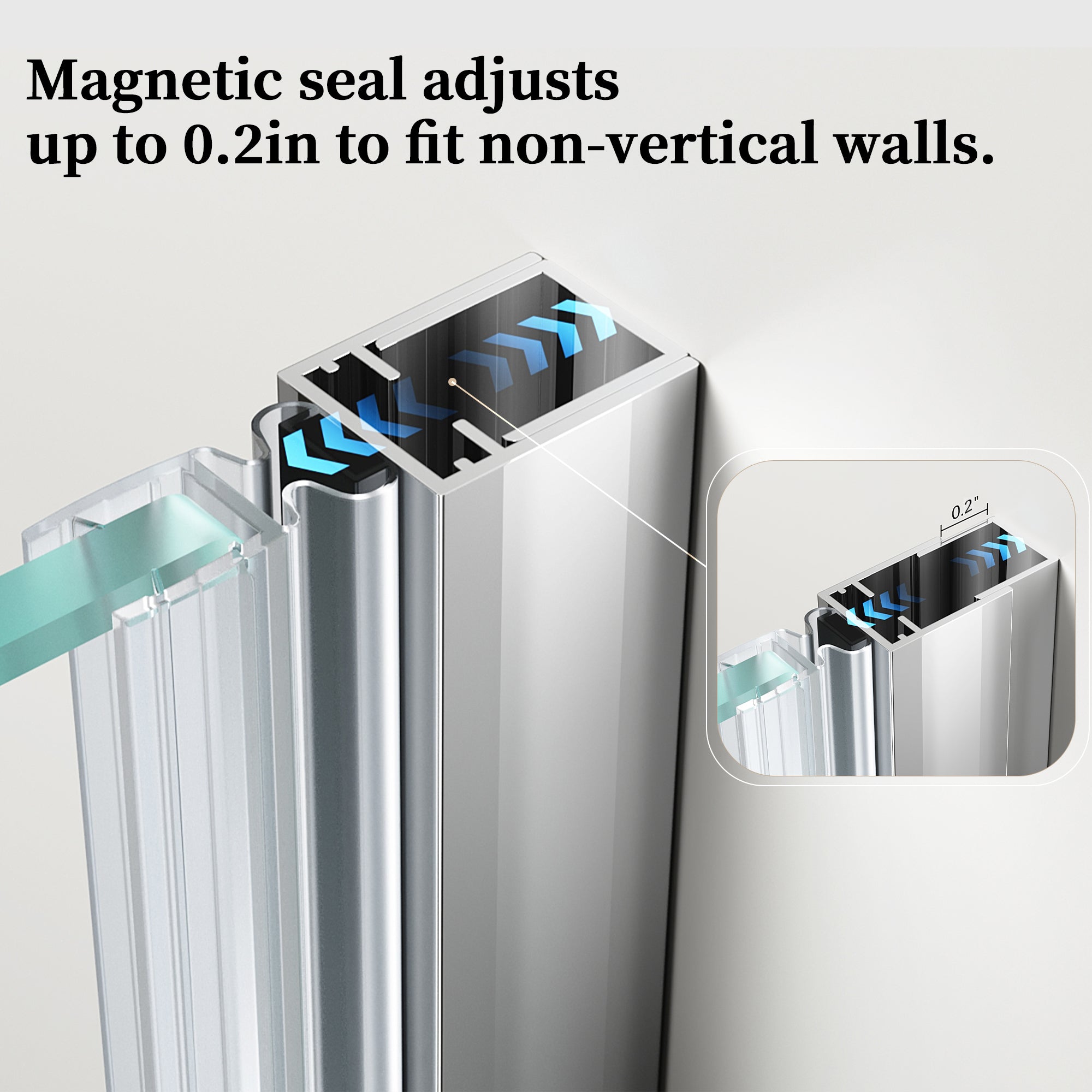 24"/28"/30 W x 72" H Frameless Hinged Shower Door with 5/16" (8 mm) Easy-Clean Clear Tempered Glass and Towel Handle #Color_Chrome