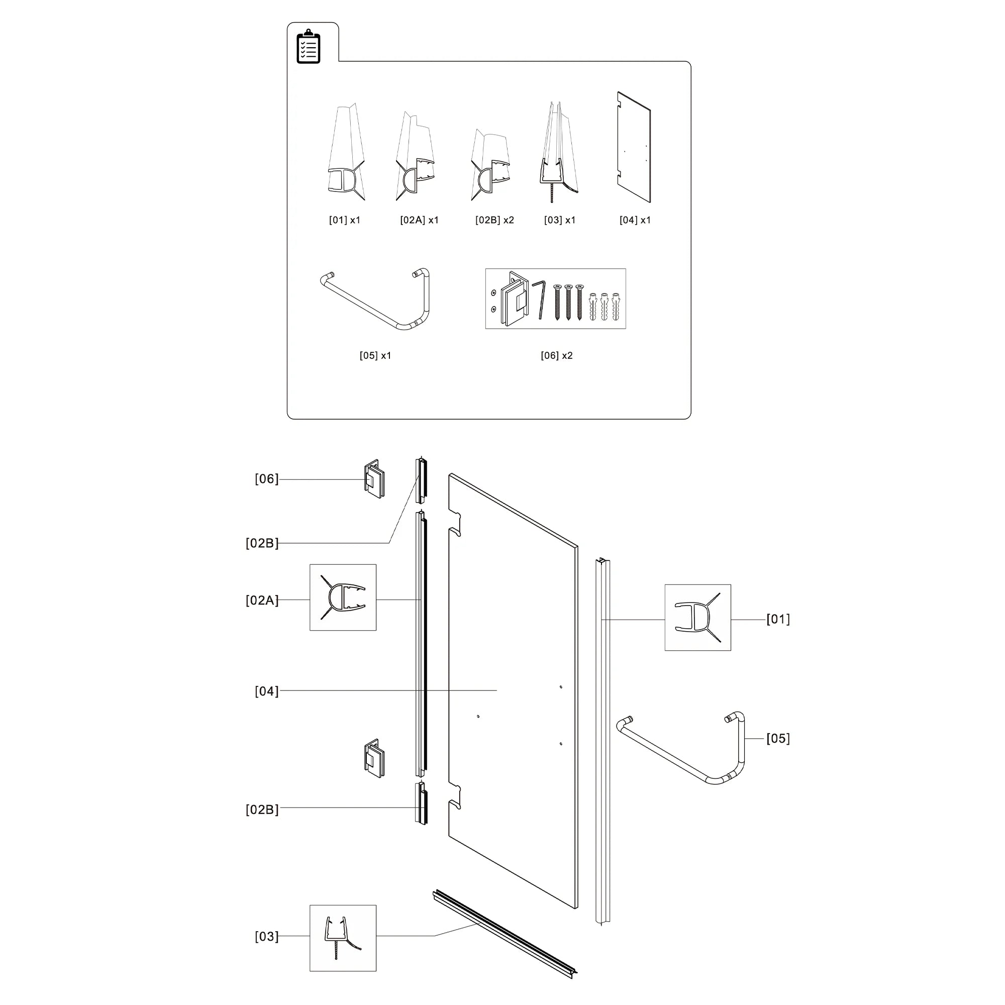 Shower Door Aurora A12 - AquivaCoast