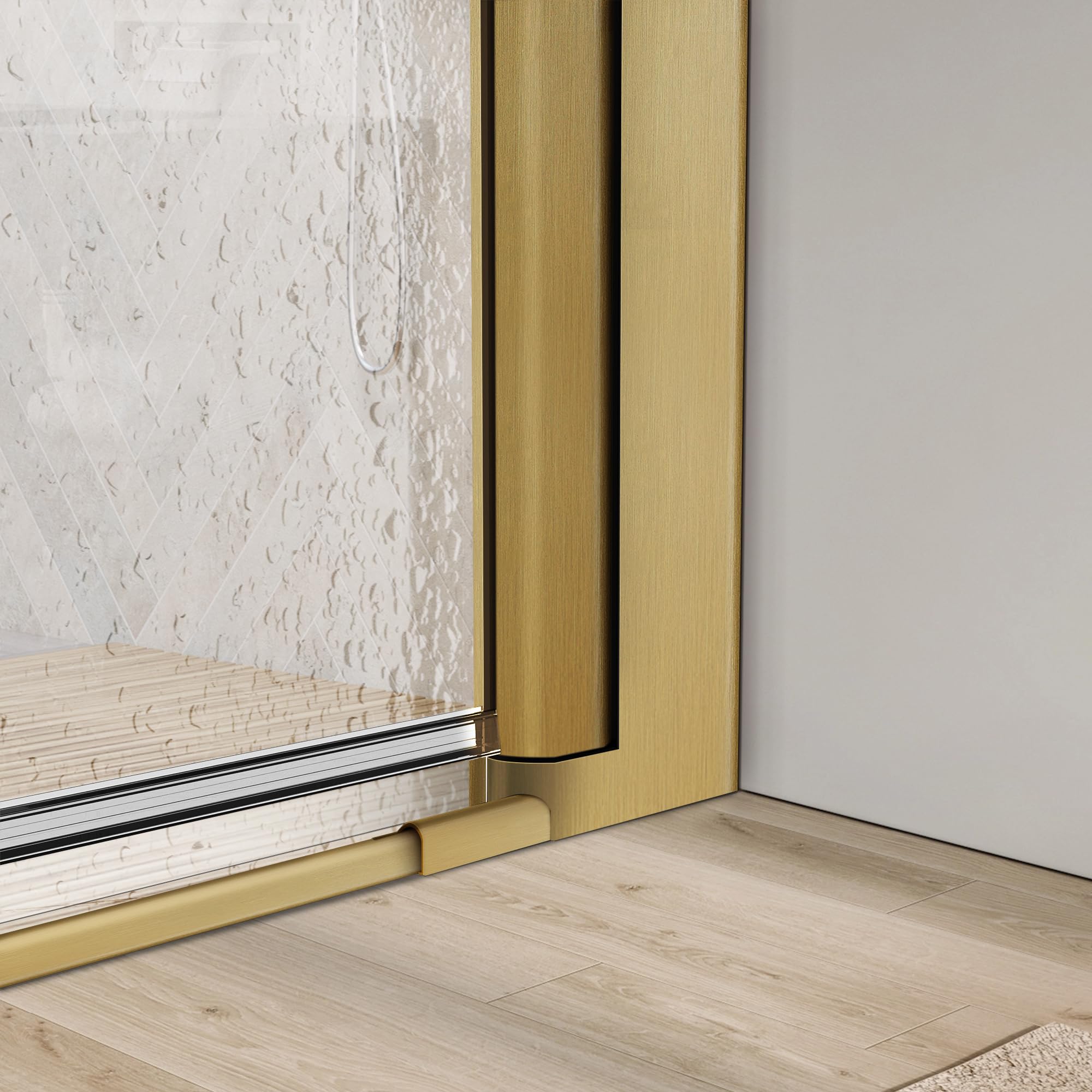 28"-36" x 72" Pivot Shower Door with Magnetic Closure B17-28 #Color_Brushed Gold