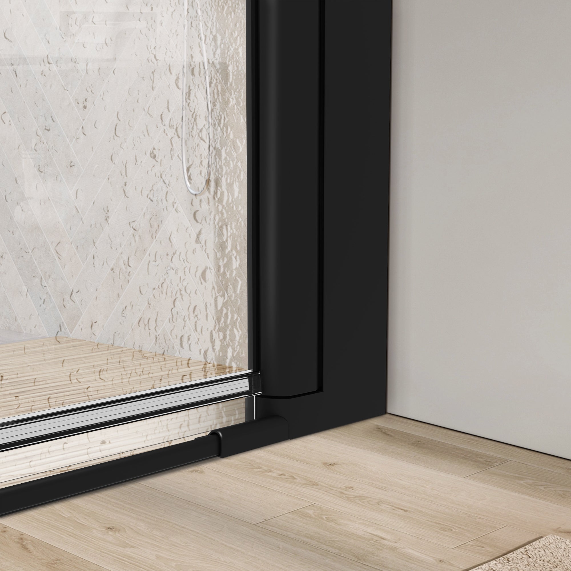 28"-36" x 72" Pivot Shower Door with Magnetic Closure Urban B17 #Color_Matte Black