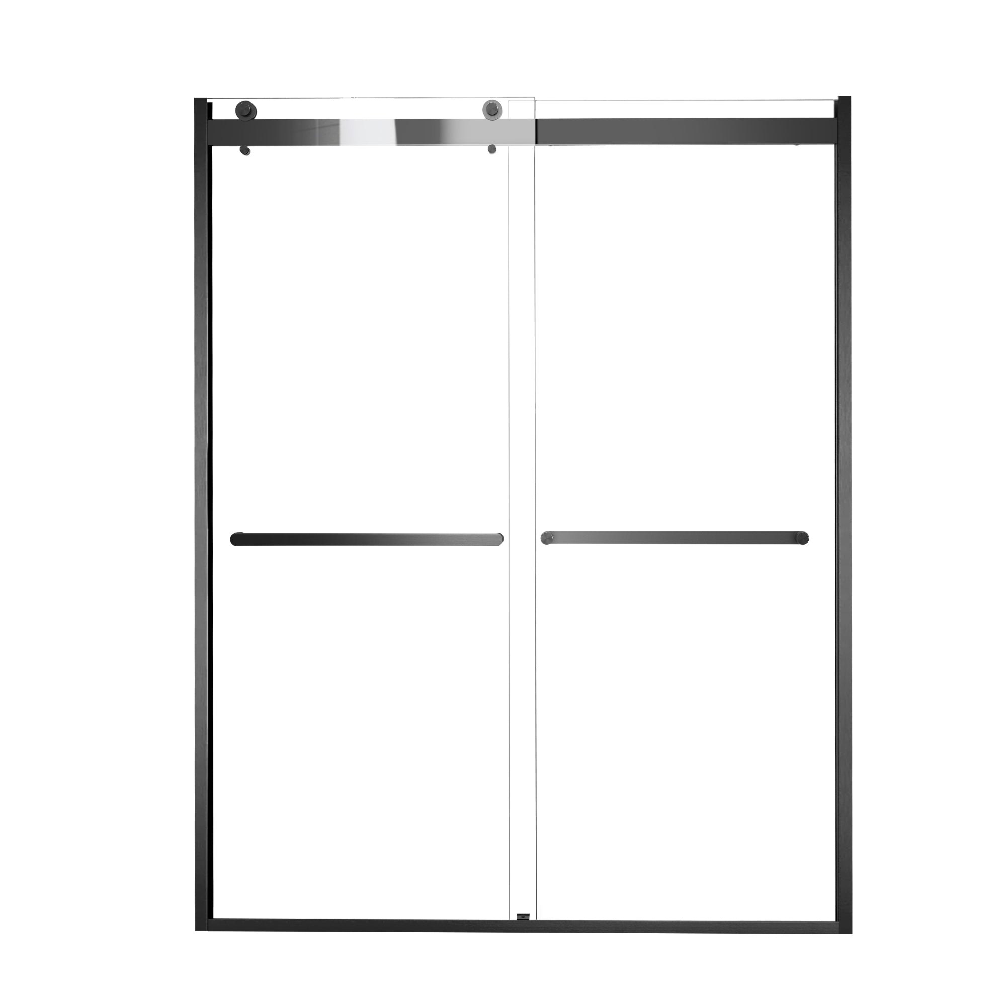 56"-60" x 62" Semi-Framed Double Sliding Tub Door Roller D2-6062MB #Color_Matte Black