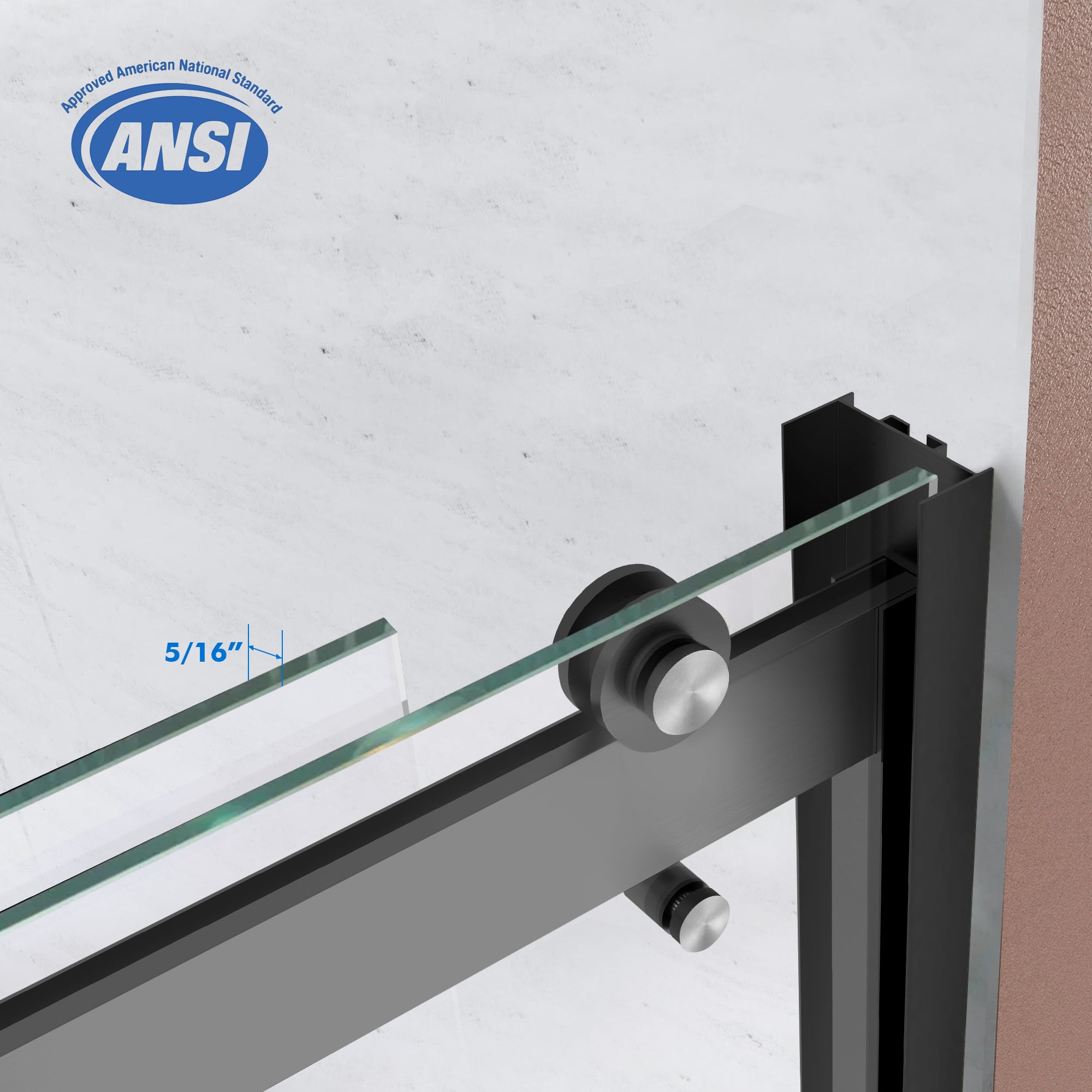 56"-60" x 62" Semi-Framed Double Sliding Tub Door Roller D2-6062MB #Color_Matte Black