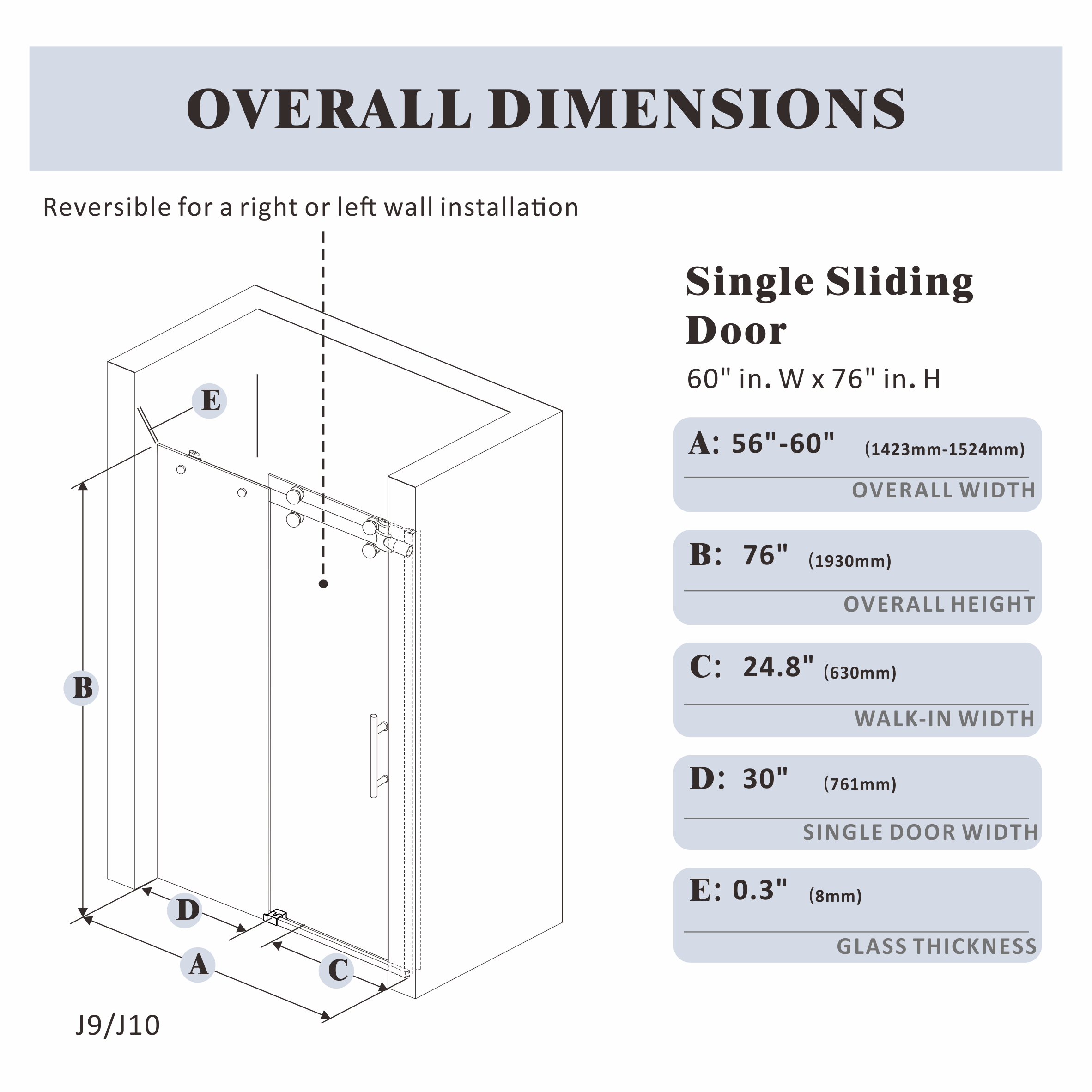 Shower Door|Roller J9 - Shower Door - AquivaCoast - Frameless - Shower Door - Sliding