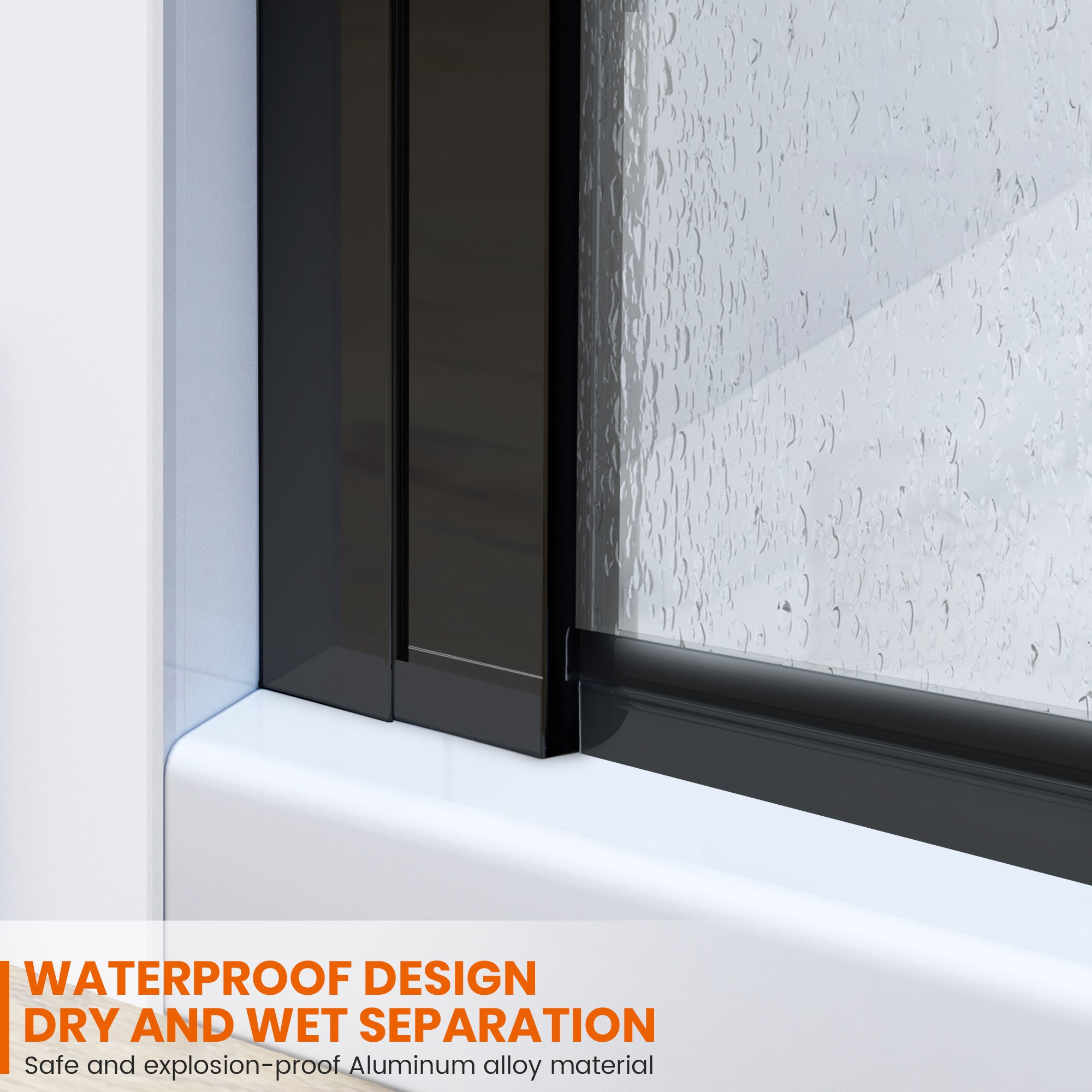 51.2"-51.8" W x 59" H Semi-Frameless Hinged Bi-Fold Bathtub Door Misty X17 #Color_Matte Black
