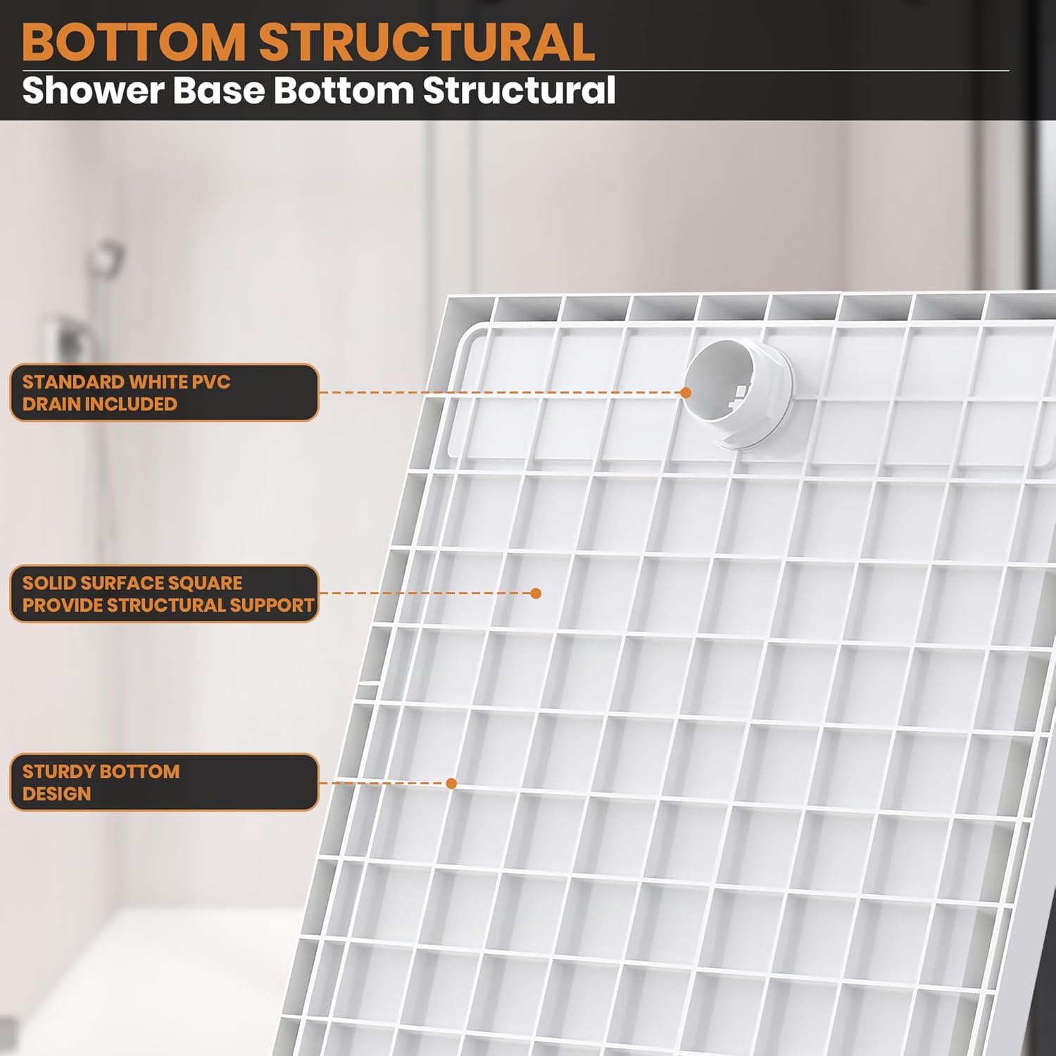Single Threshold, Left / Right Drain Shower Pan Base