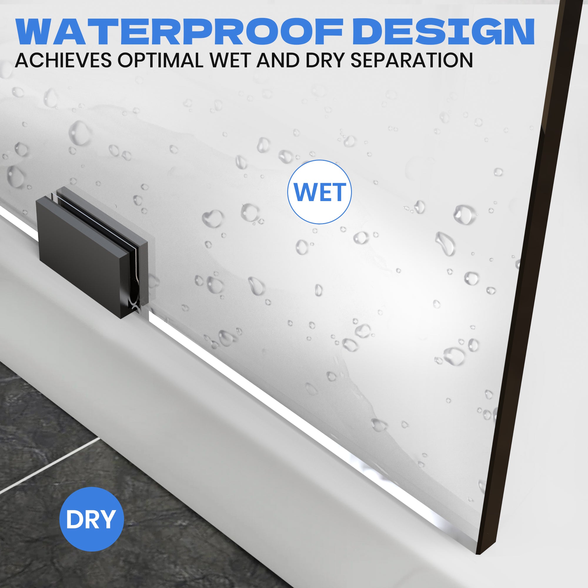 30.5"/34"/35"/36" x 78.75" Walk-in Frameless Shower Screen
